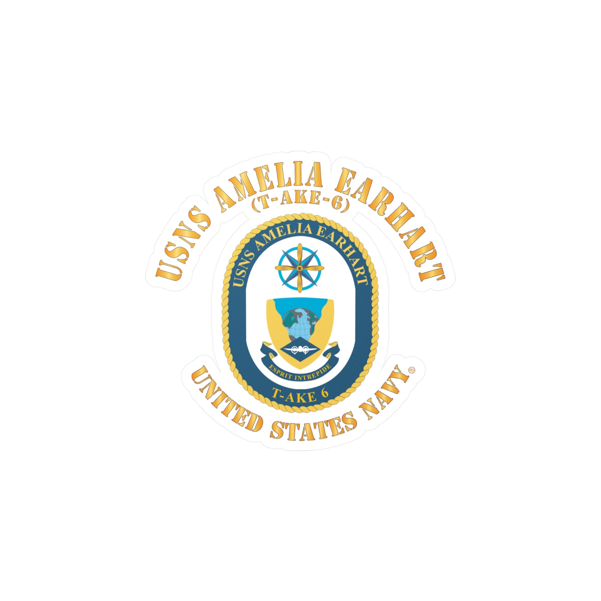 Kiss-Cut Vinyl Decal - Navy - USNS Amelia Earhart (T-AKE 6)