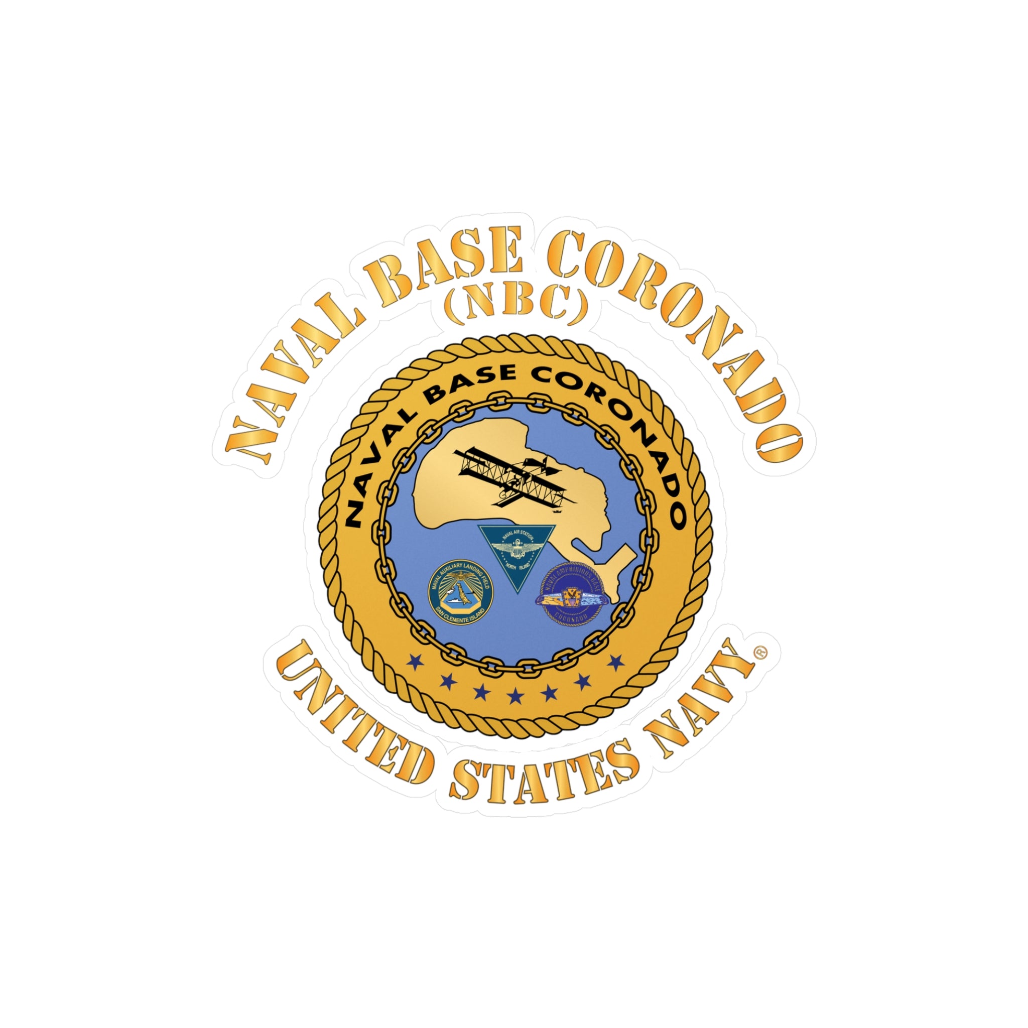 Kiss-Cut Vinyl Decal - Navy - Naval Base Coronado(NBC)