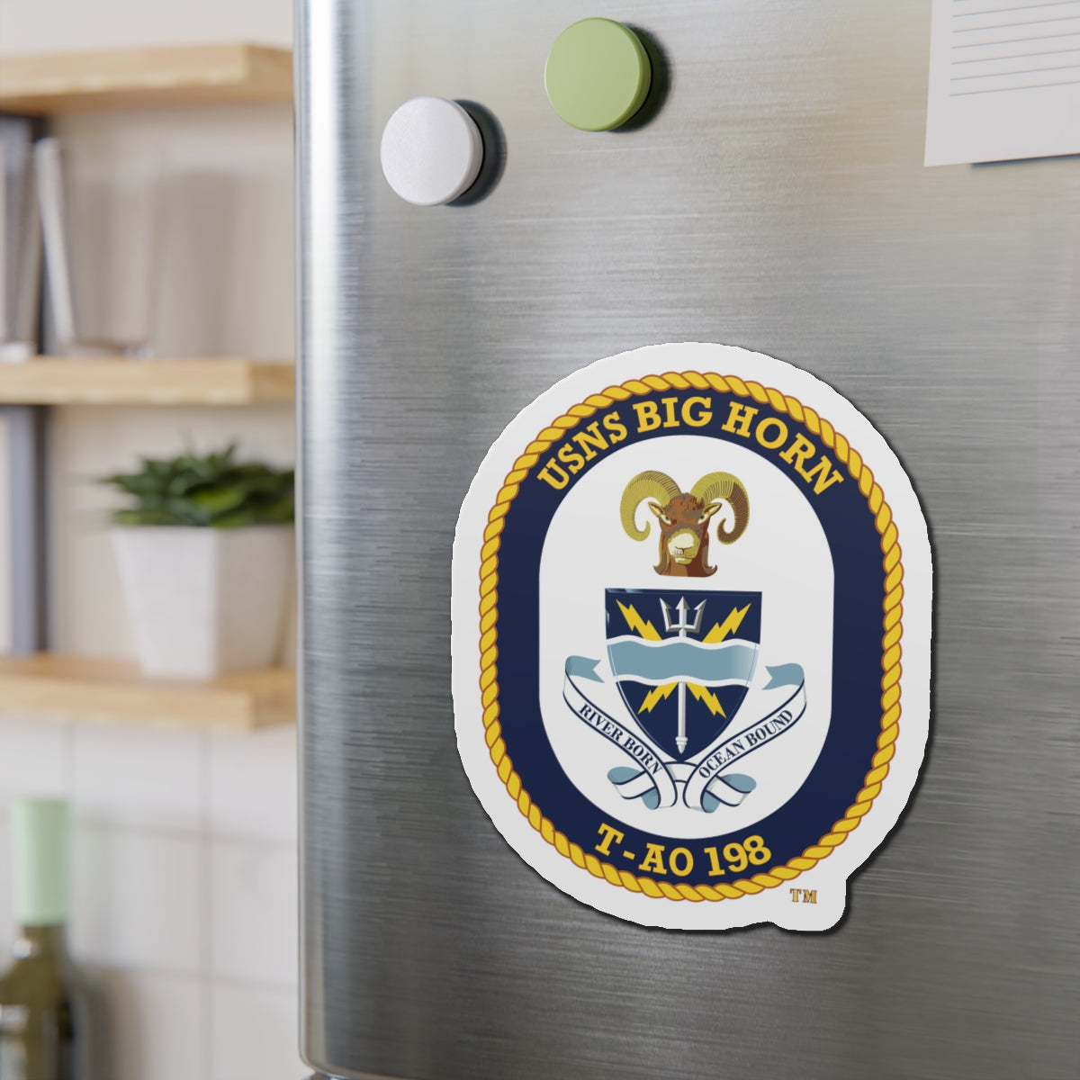 Die-Cut Magnet - Navy - USNS Big Horn (T-AO 198) wo txt
