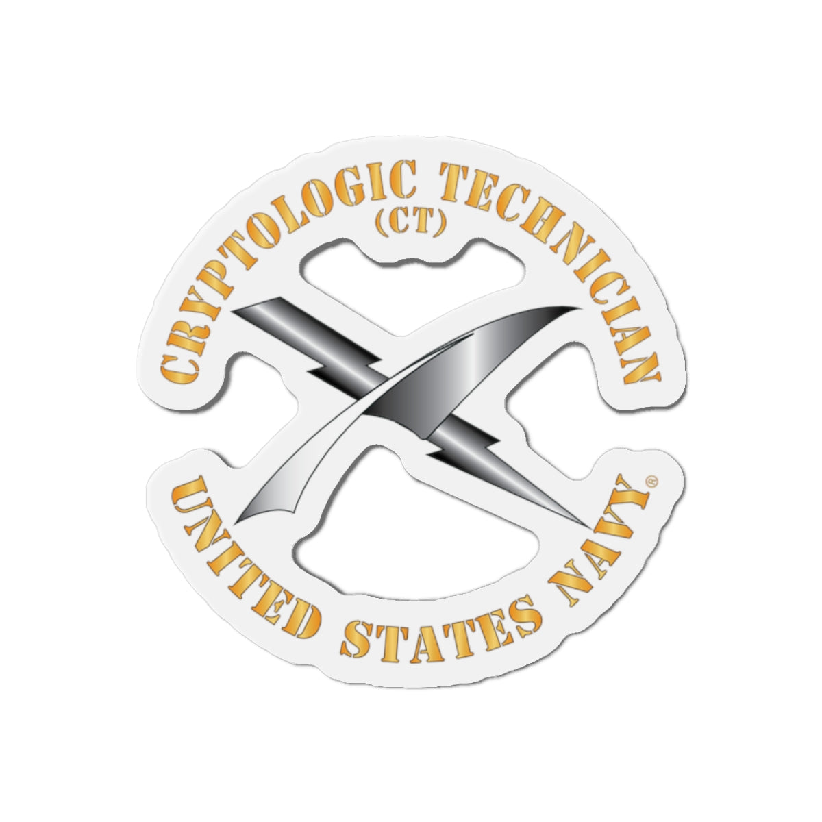 Die-Cut Magnet - Navy - Rate - Cryptologic Technician (CT)