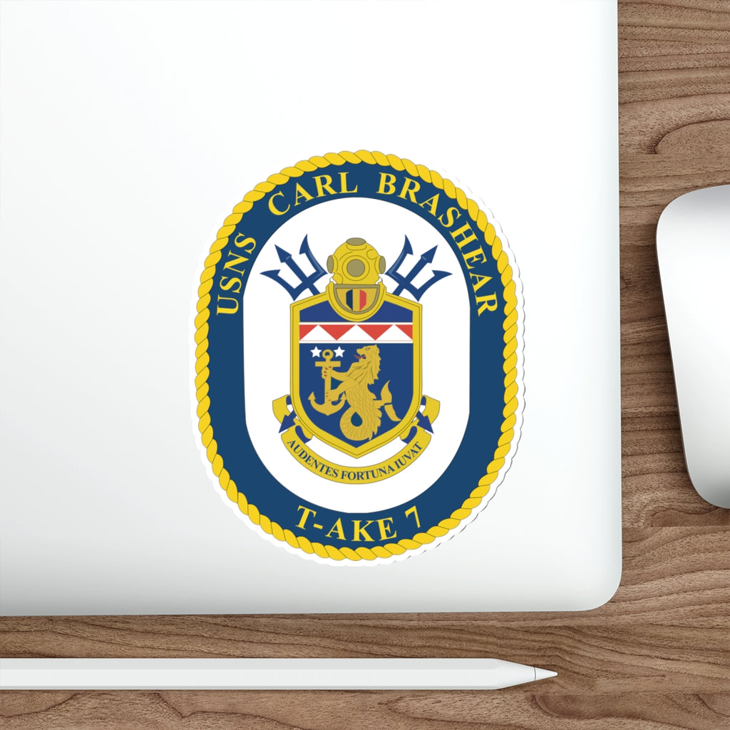 Die-Cut Vinyl Sticker - Navy - USNS Carl Brashear (T-AKE 7) wo txt