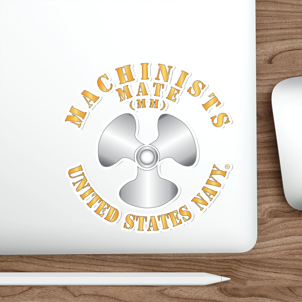Die-Cut Vinyl Sticker - Navy - Rate - Machinists Mate (MM)