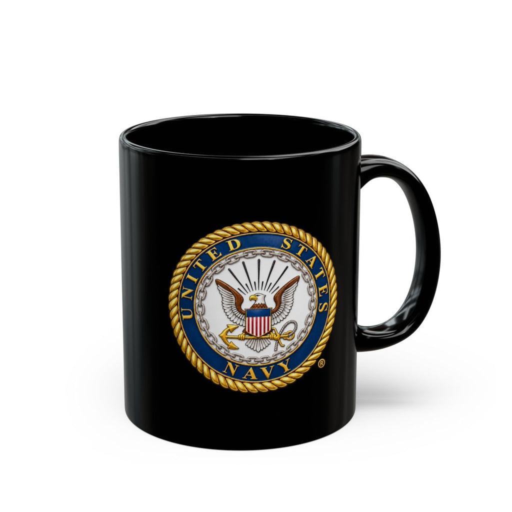 Black Mug (11oz, 15oz) - United States Navy Seal - Emblem - 3D - Enhanced