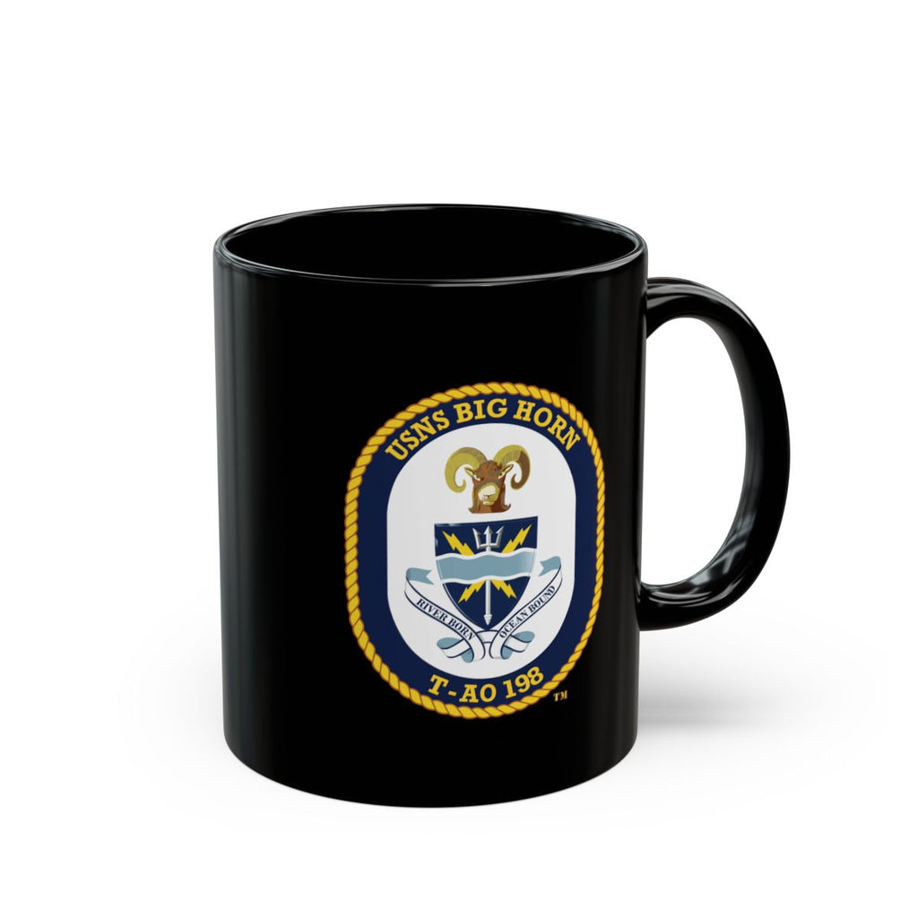 Black Mug (11oz, 15oz) - Navy - USNS Big Horn (T-AO 198) wo txt