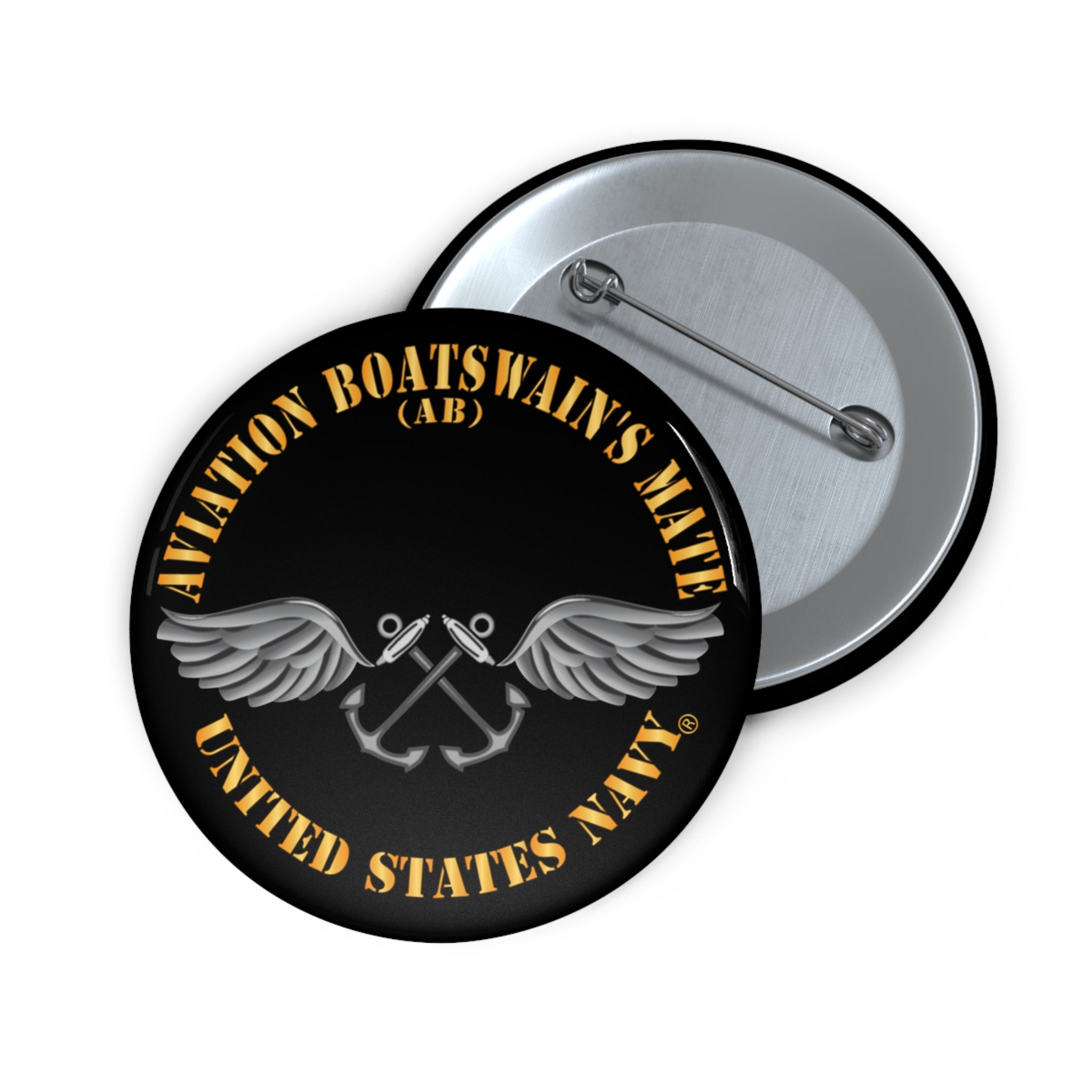 Custom Pin Button - Navy - Rate - Aviation Boatswain's Mate (AB) X 300