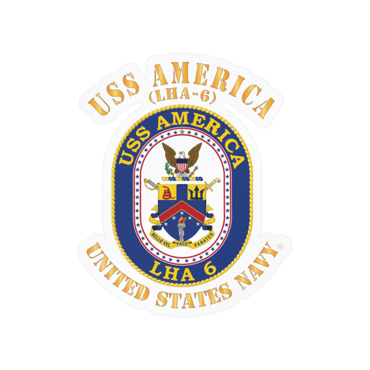Kiss-Cut Vinyl Decal - Navy - Navy - USS America (LHA-6)