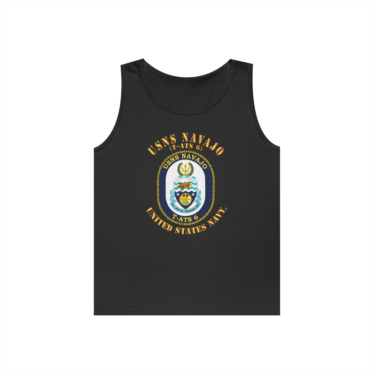 Unisex Heavy Cotton Tank Top - Navy - USNS Navajo (T-ATS 6)
