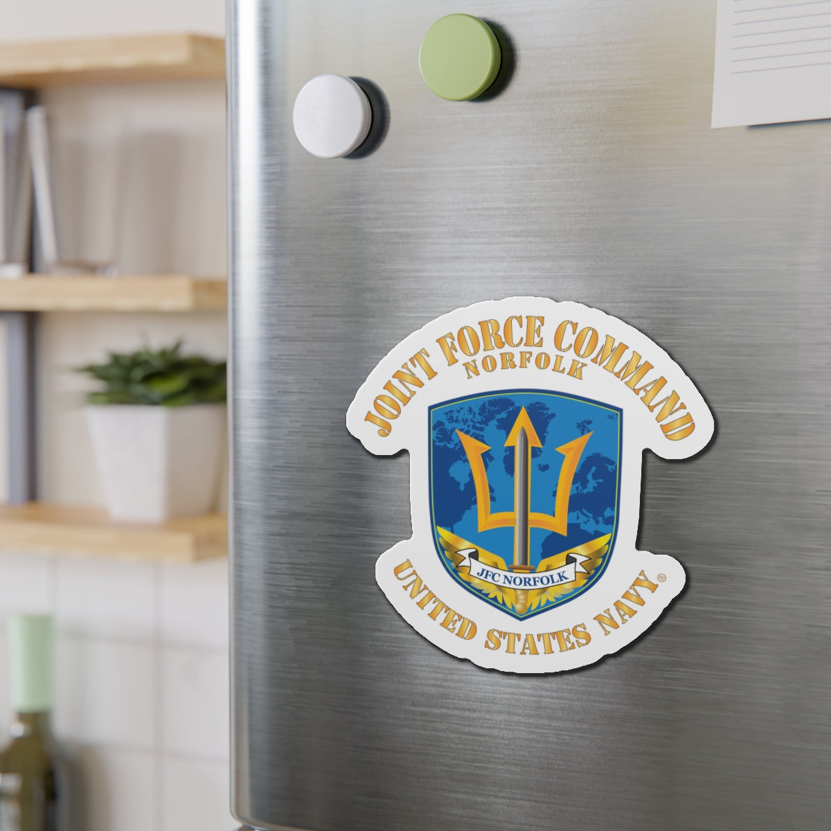 Die-Cut Magnet - Navy - Joint Force Command - Norfolk