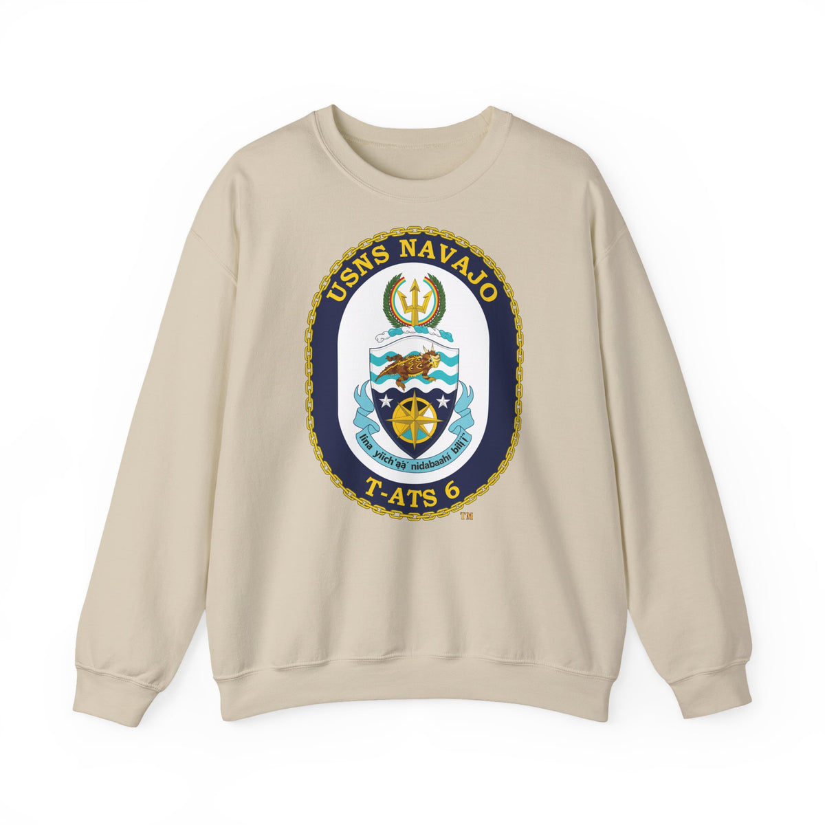 Unisex Heavy Blend™ Crewneck Sweatshirt - Navy - USNS Navajo (T-ATS 6) wo txt