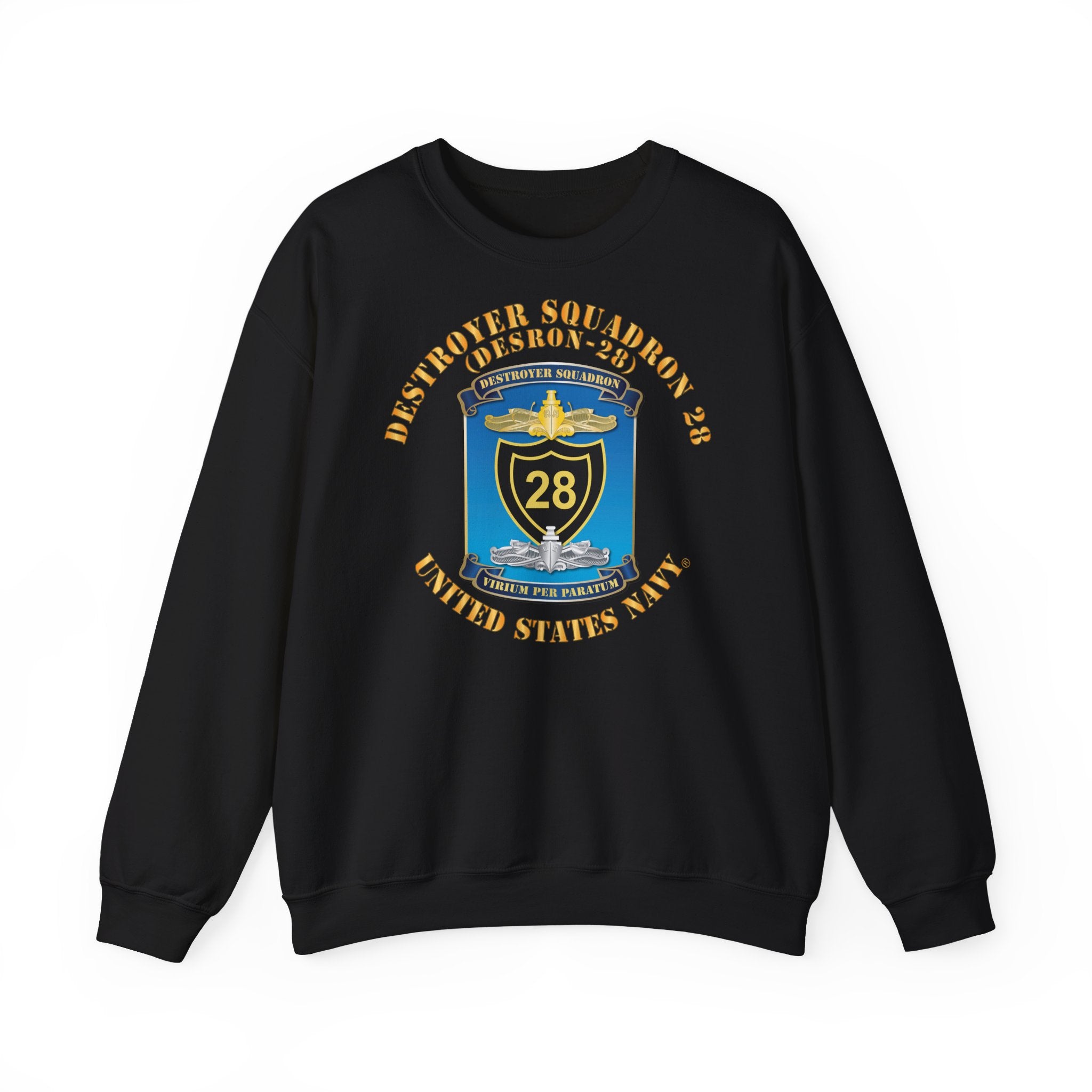 Unisex Heavy Blend™ Crewneck Sweatshirt - Navy - Destroyer Squadron 28 (DESRON-28)