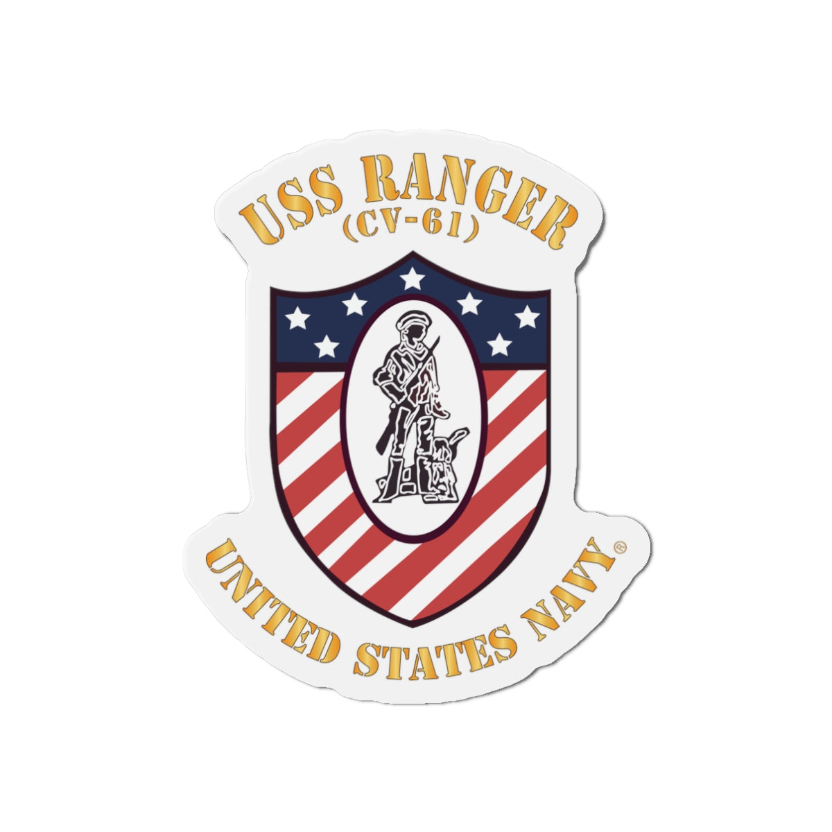 Die-Cut Magnet - Navy - USS Ranger (CV-61) X 300