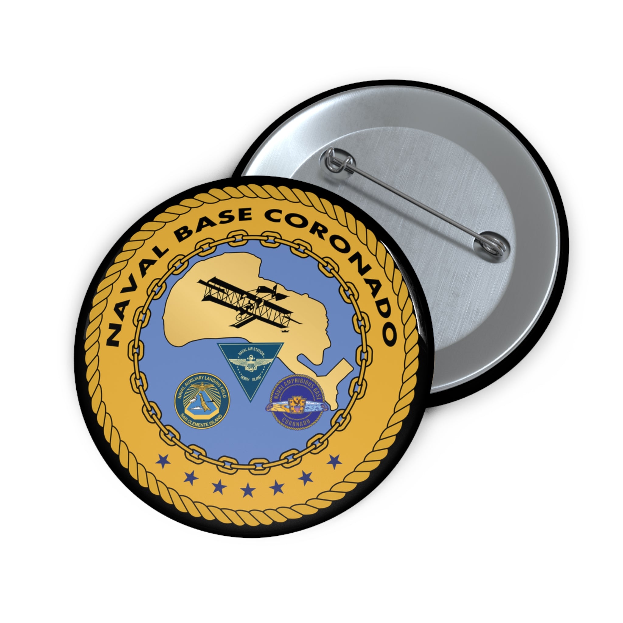 Custom Pin Button - Navy - Naval Base Coronado wo txt