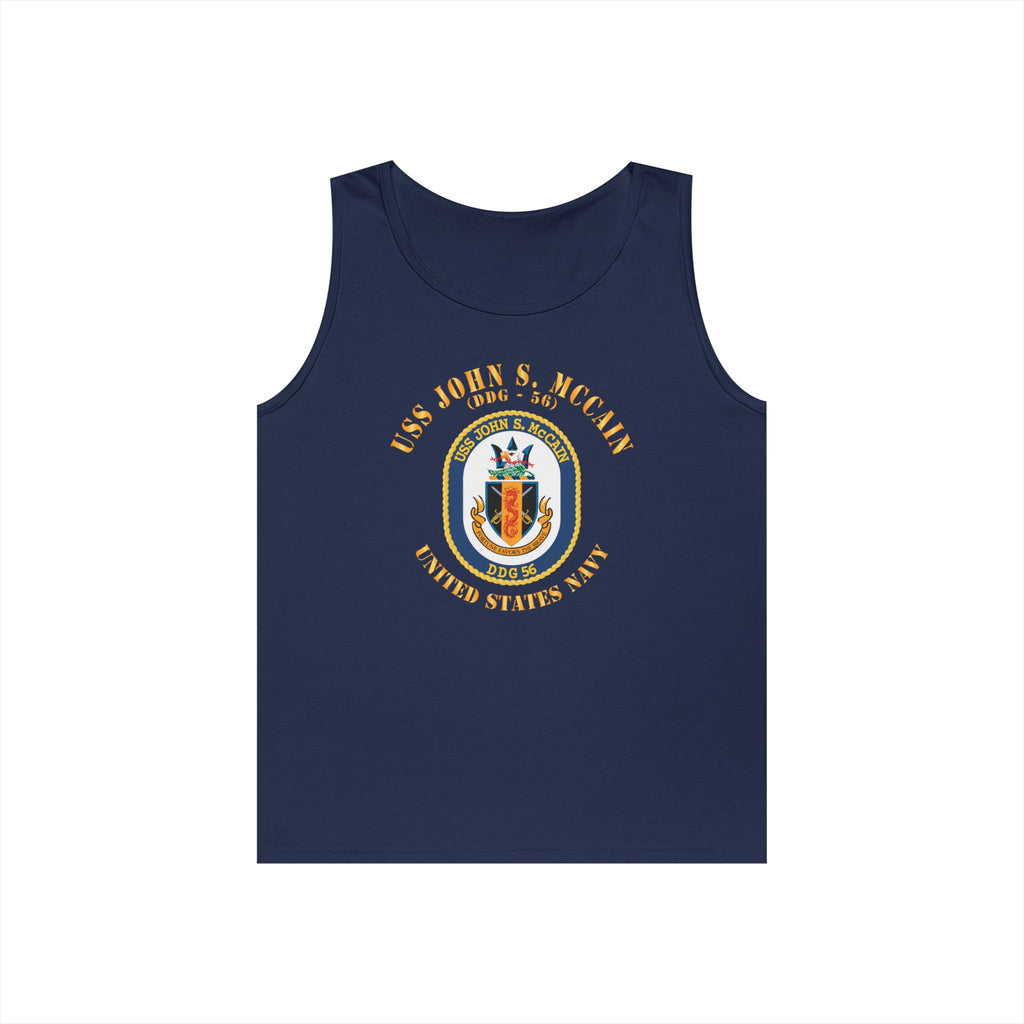 Unisex Heavy Cotton Tank Top - Navy - USS John S. McCain (DDG-56)