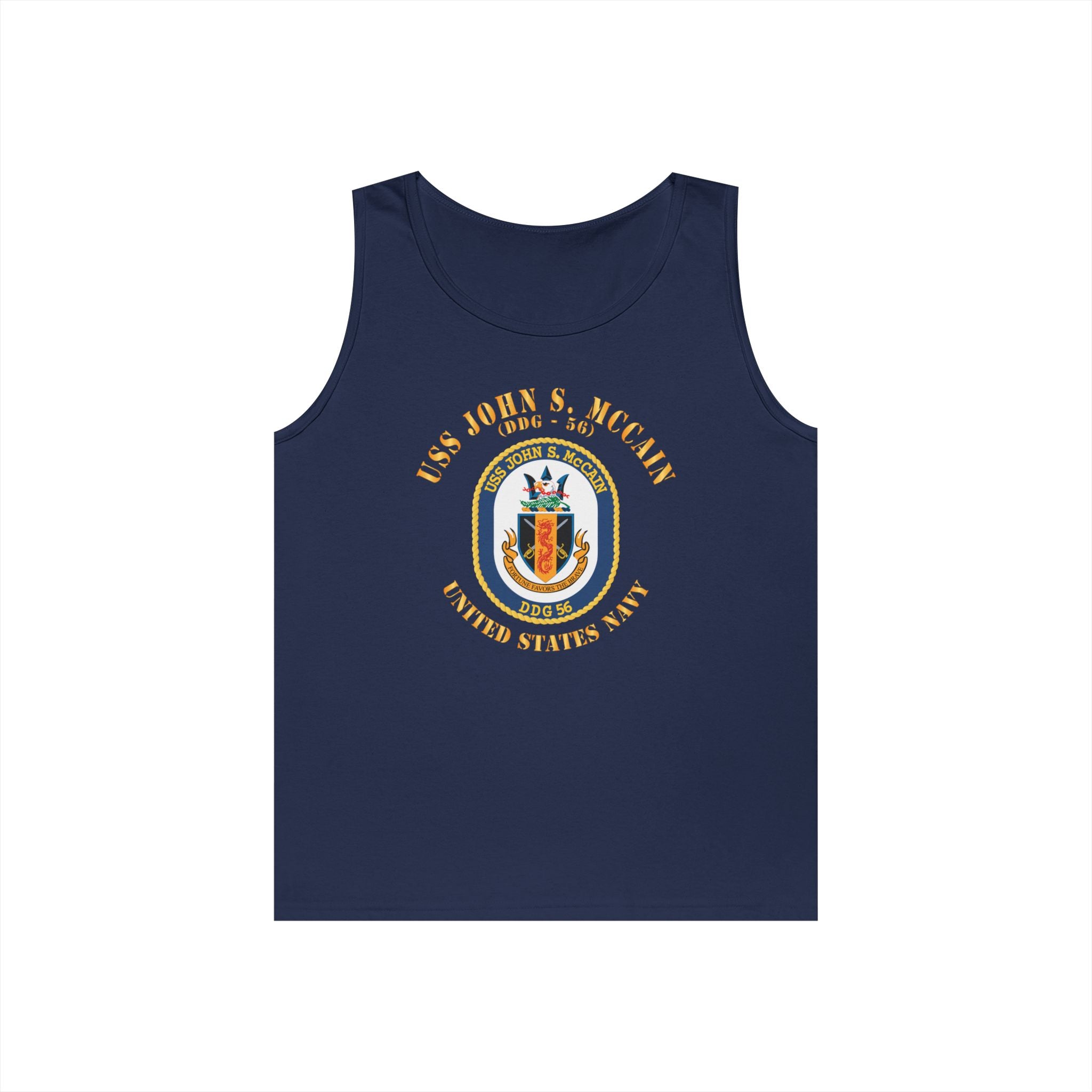 Unisex Heavy Cotton Tank Top - Navy - USS John S. McCain (DDG-56)