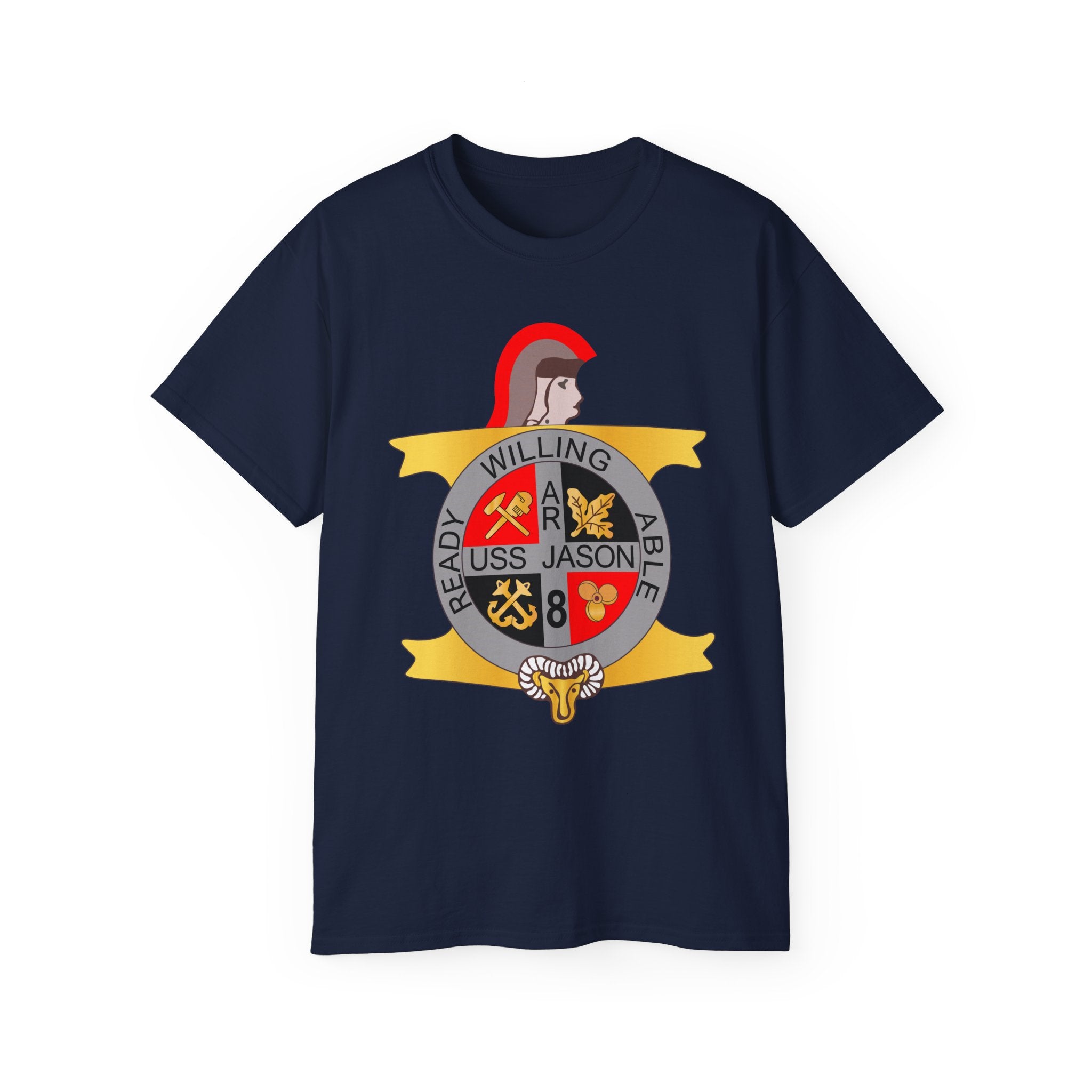 Unisex Ultra Cotton T-Shirt - Navy - USS Jason (AR-8) wo Txt