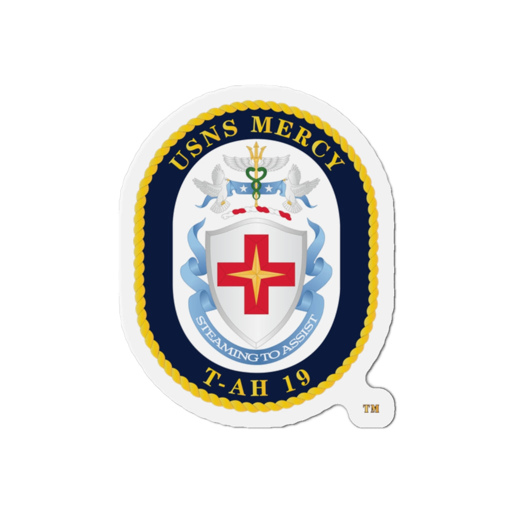 Die-Cut Magnet - Navy - USNS Mercy (T-AH-19) - Crest wo Txt