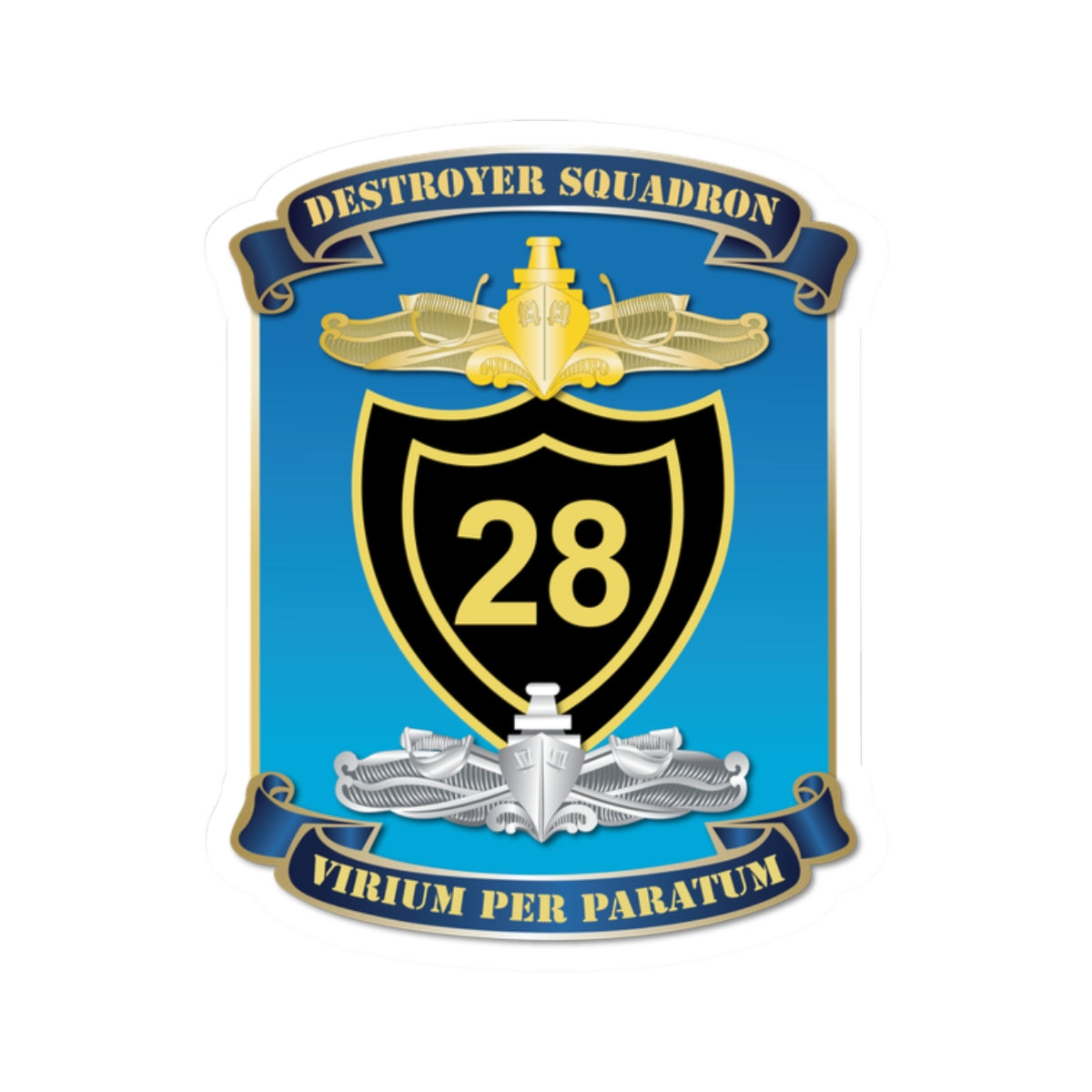 Kiss-Cut Stickers - Navy - Destroyer Squadron 28 (DESRON-28) wo Txt