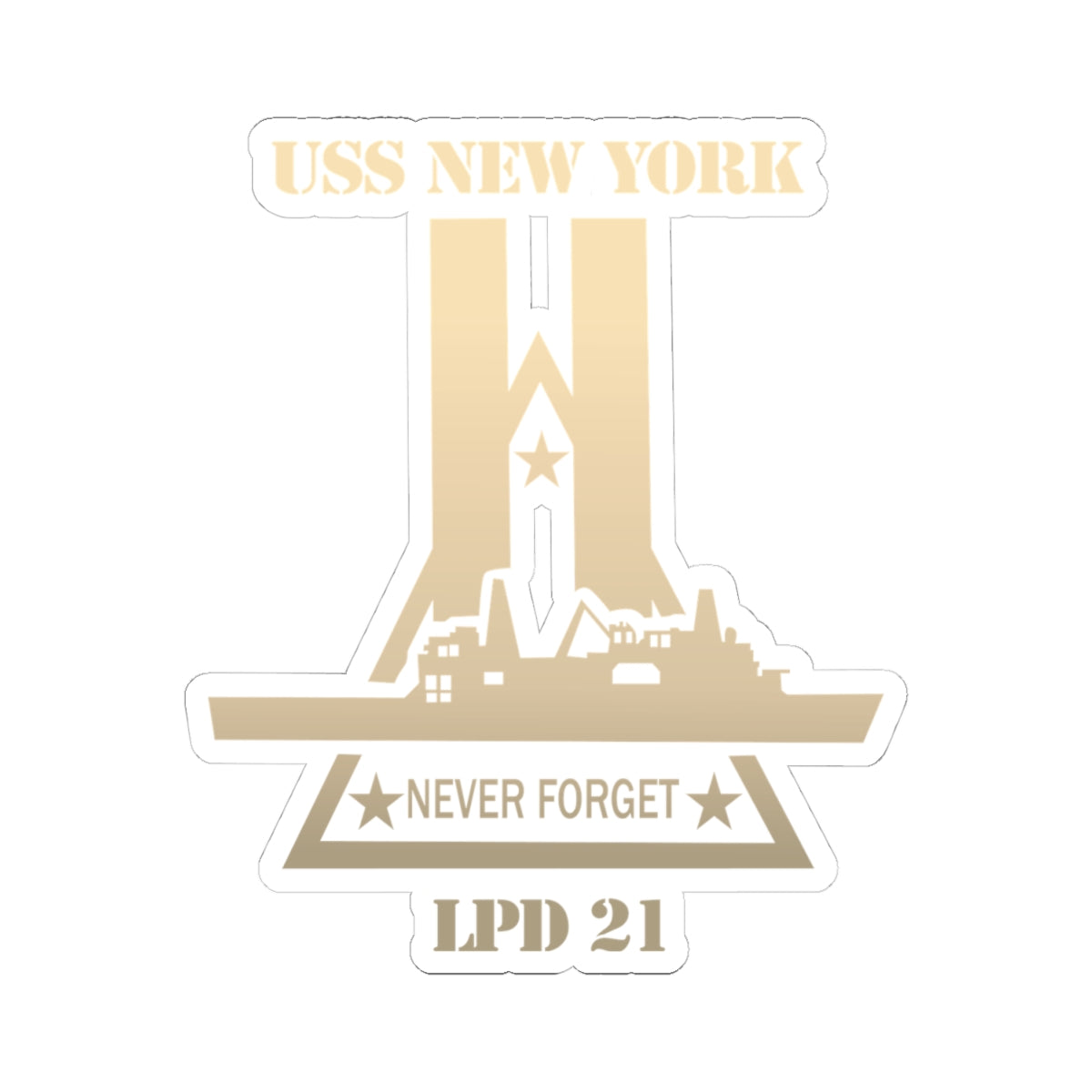 Kiss-Cut Stickers - Navy - USS New York (LPD-21) wo Txt X 300