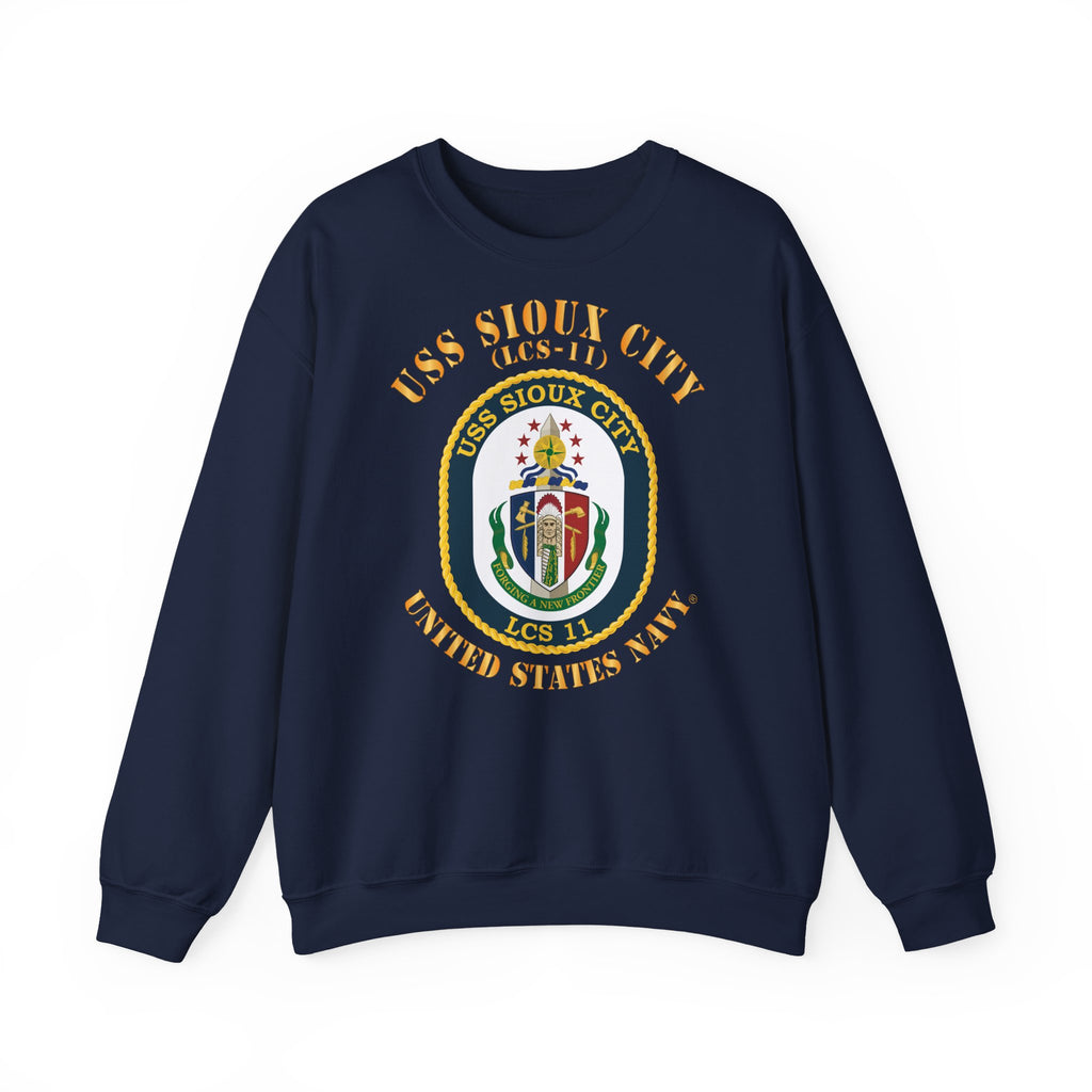 Unisex Heavy Blend™ Crewneck Sweatshirt - Navy - USS Sioux City (LCS-11)
