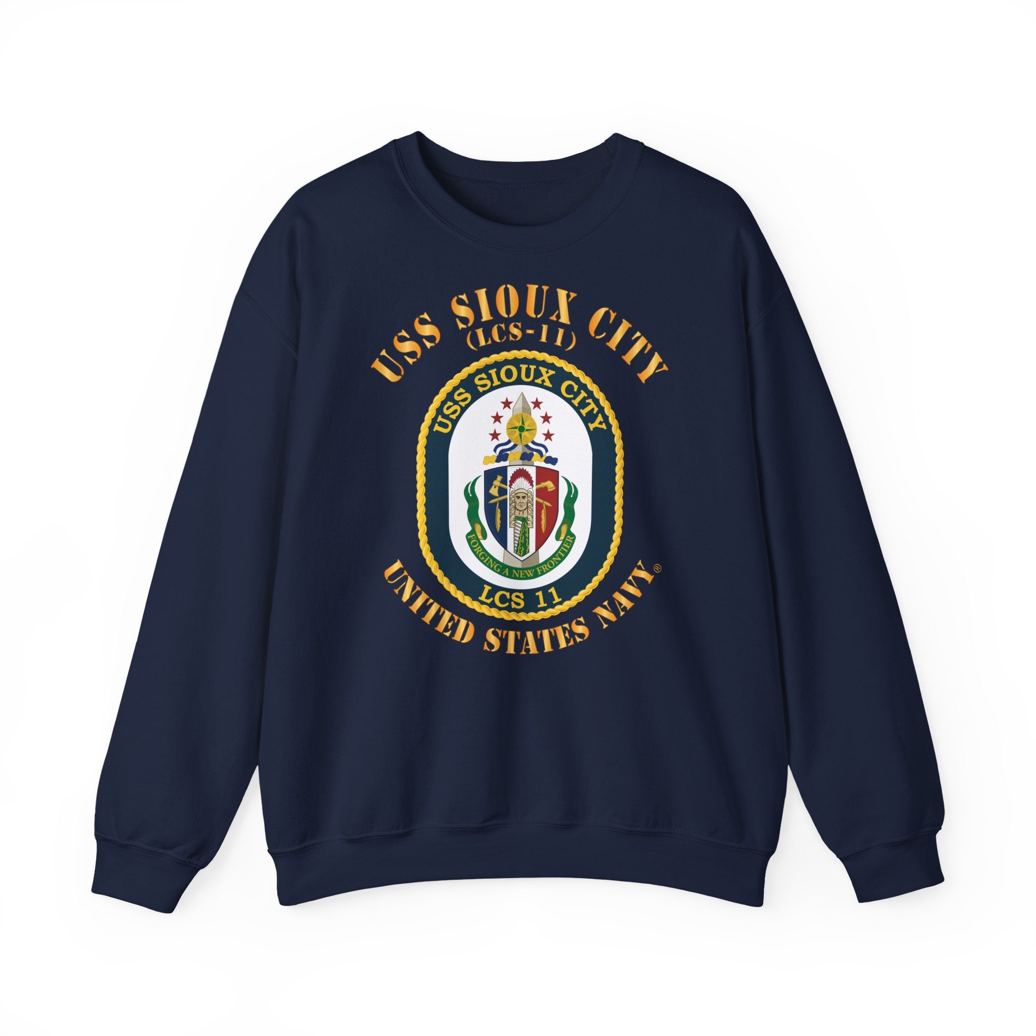 Unisex Heavy Blend™ Crewneck Sweatshirt - Navy - USS Sioux City (LCS-11)