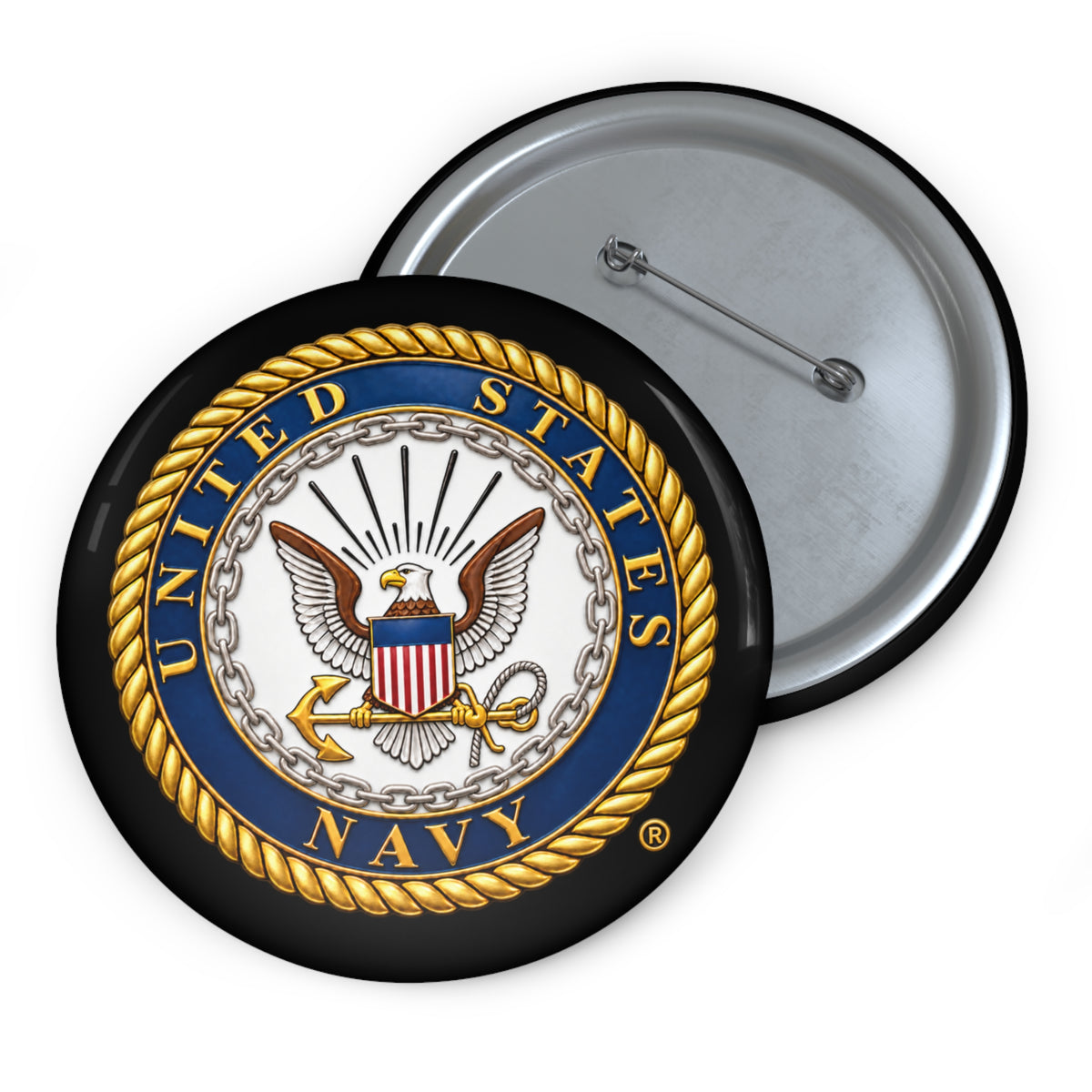 Pin Button - United States Navy Seal - Emblem - 3D - Enhanced