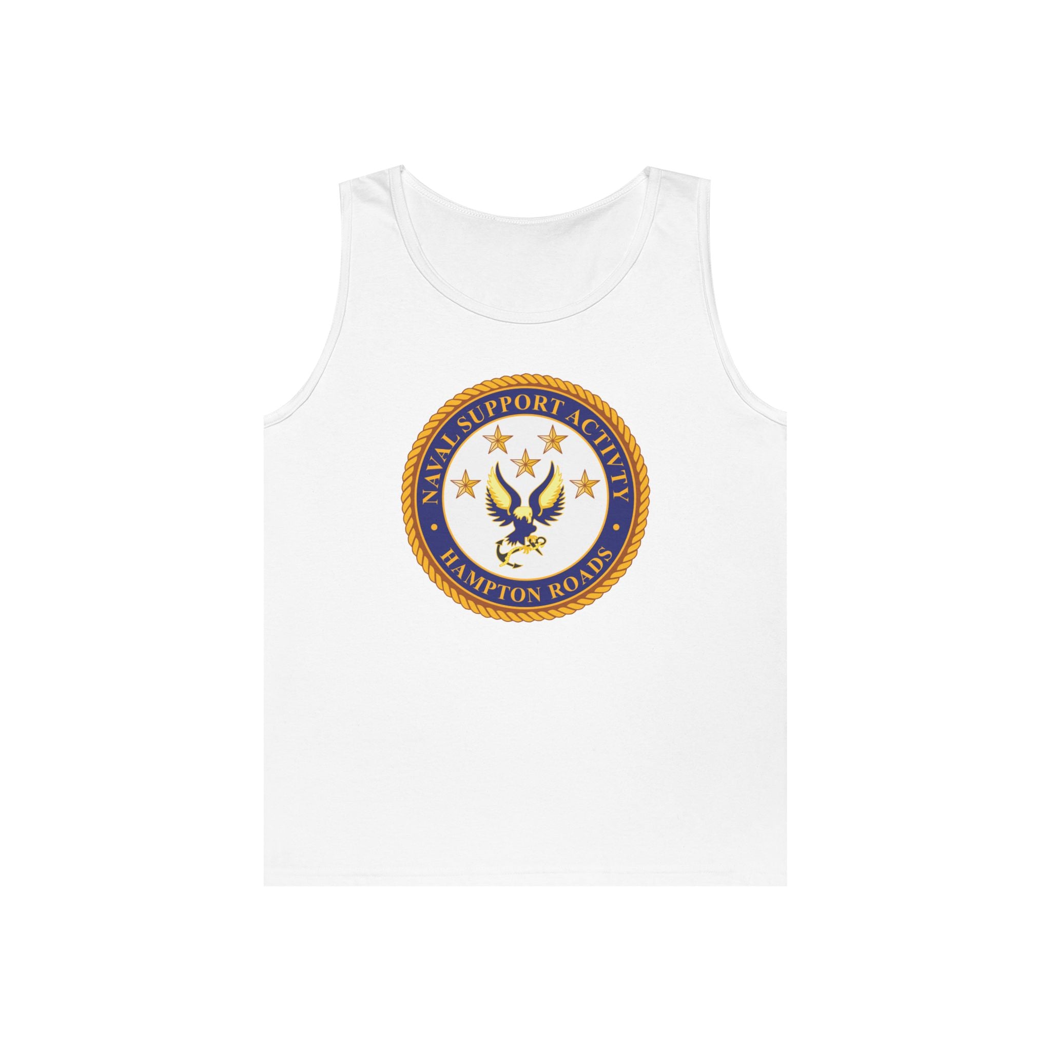 Unisex Heavy Cotton Tank Top - Navy - Naval Support Activity - Hampton Roads