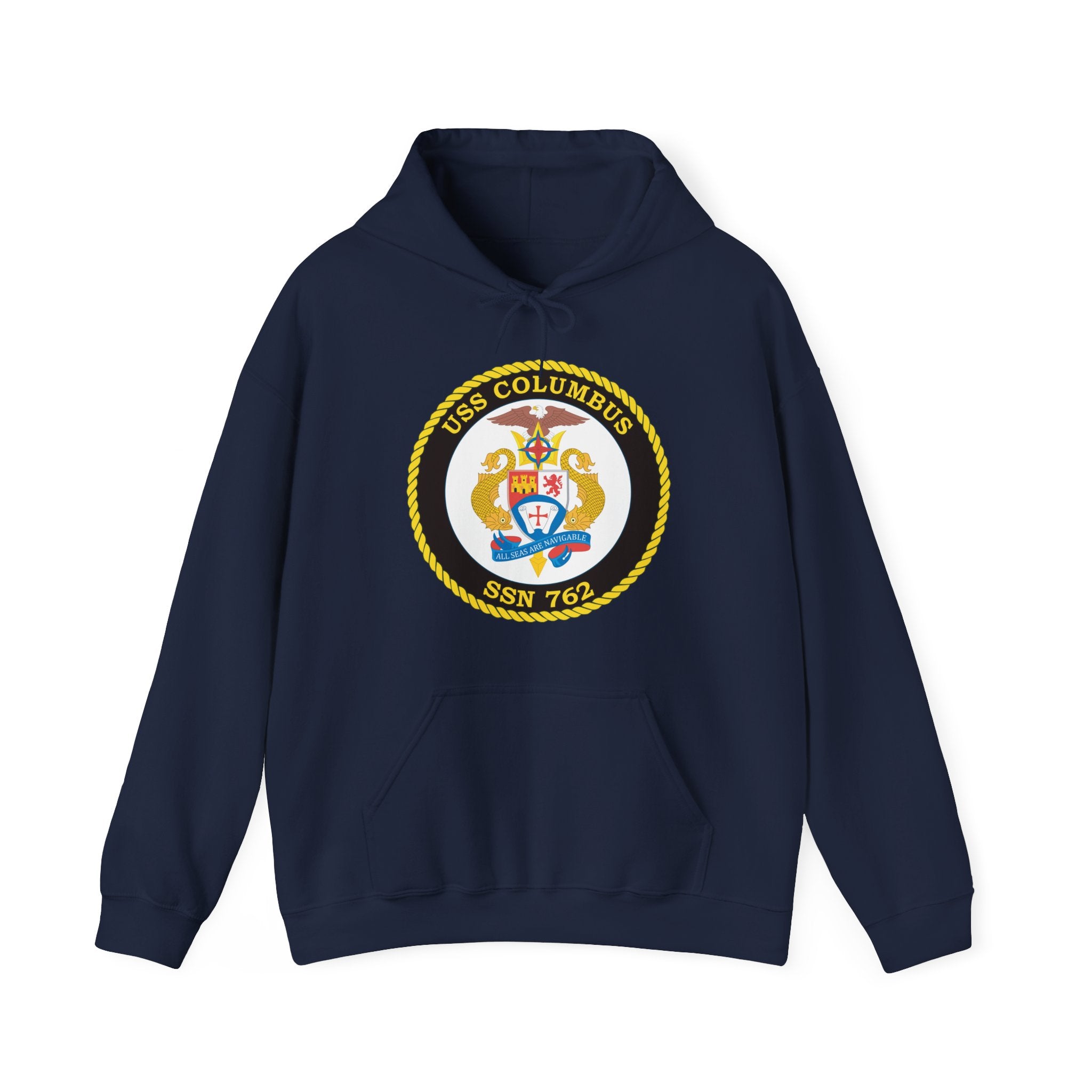 Unisex Heavy Blend™ Hoodies - Navy - USS Columbus (SSN-762) wo txt
