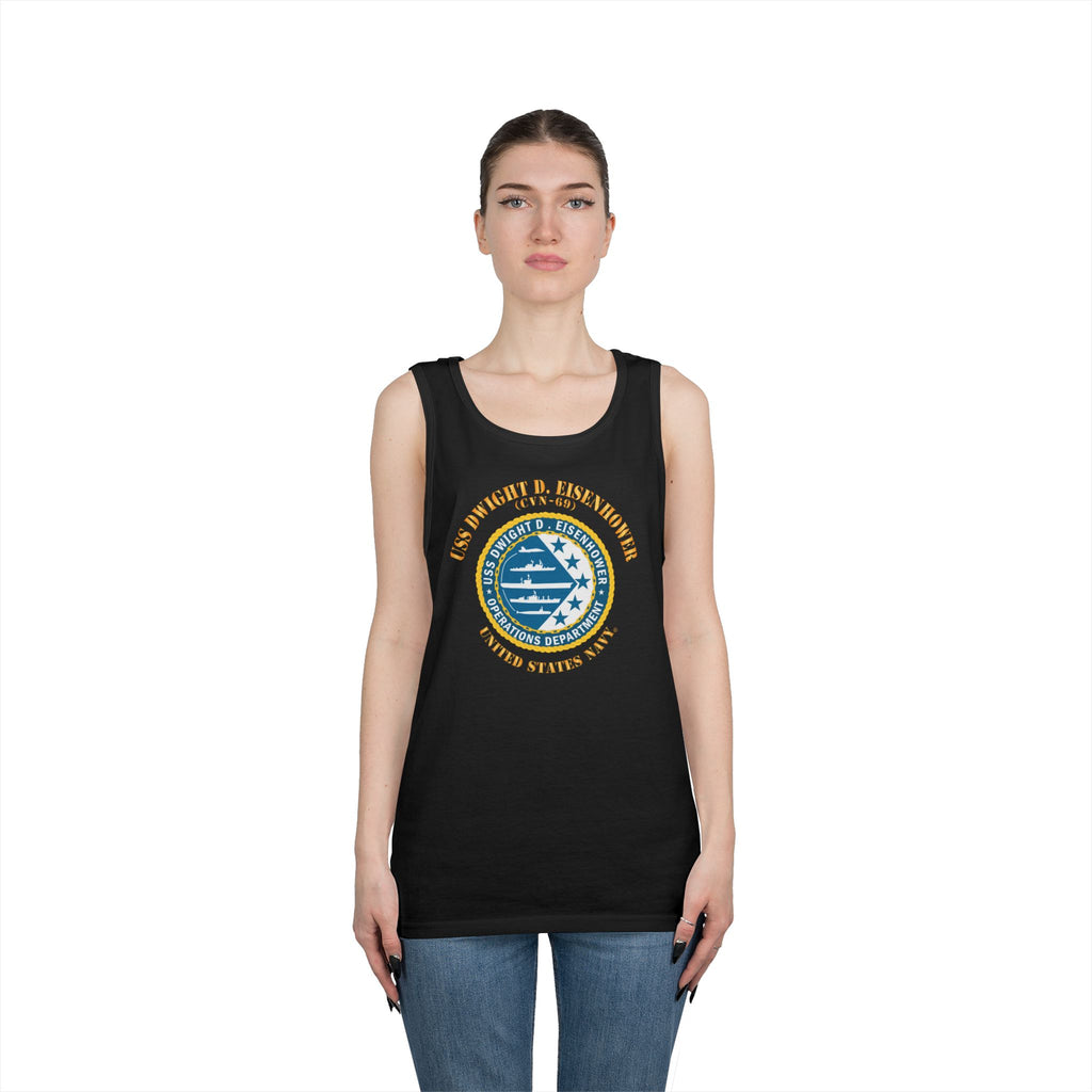 Unisex Heavy Cotton Tank Top - Navy - USS Dwight D. Eisenhower (CVN-69) - Operations Department