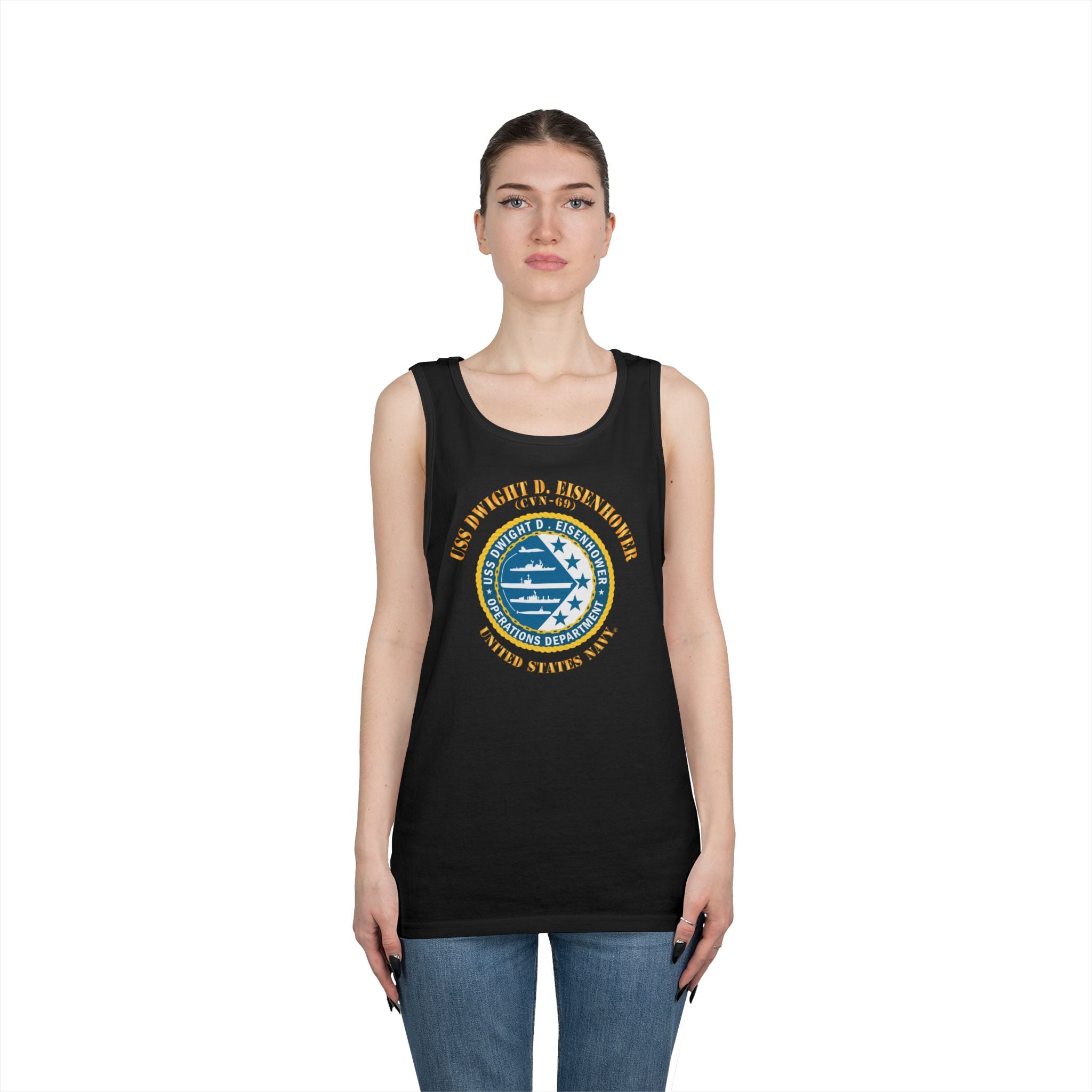 Unisex Heavy Cotton Tank Top - Navy - USS Dwight D. Eisenhower (CVN-69) - Operations Department