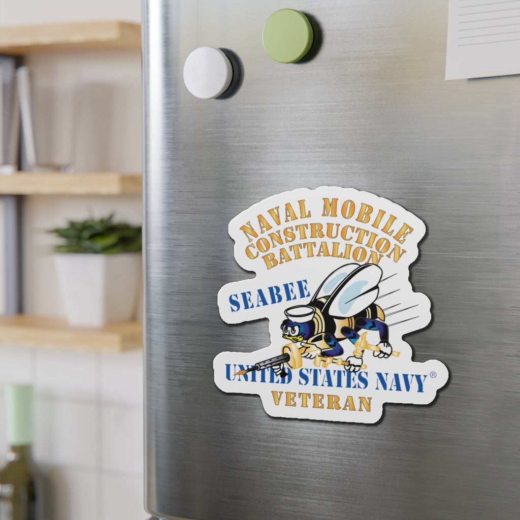 Die-Cut Magnet - Navy - Seabee - Veteran