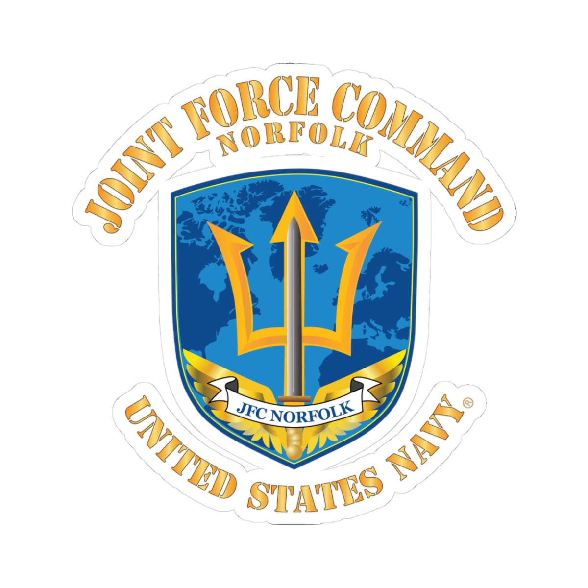 Kiss-Cut Stickers - Navy - Joint Force Command - Norfolk