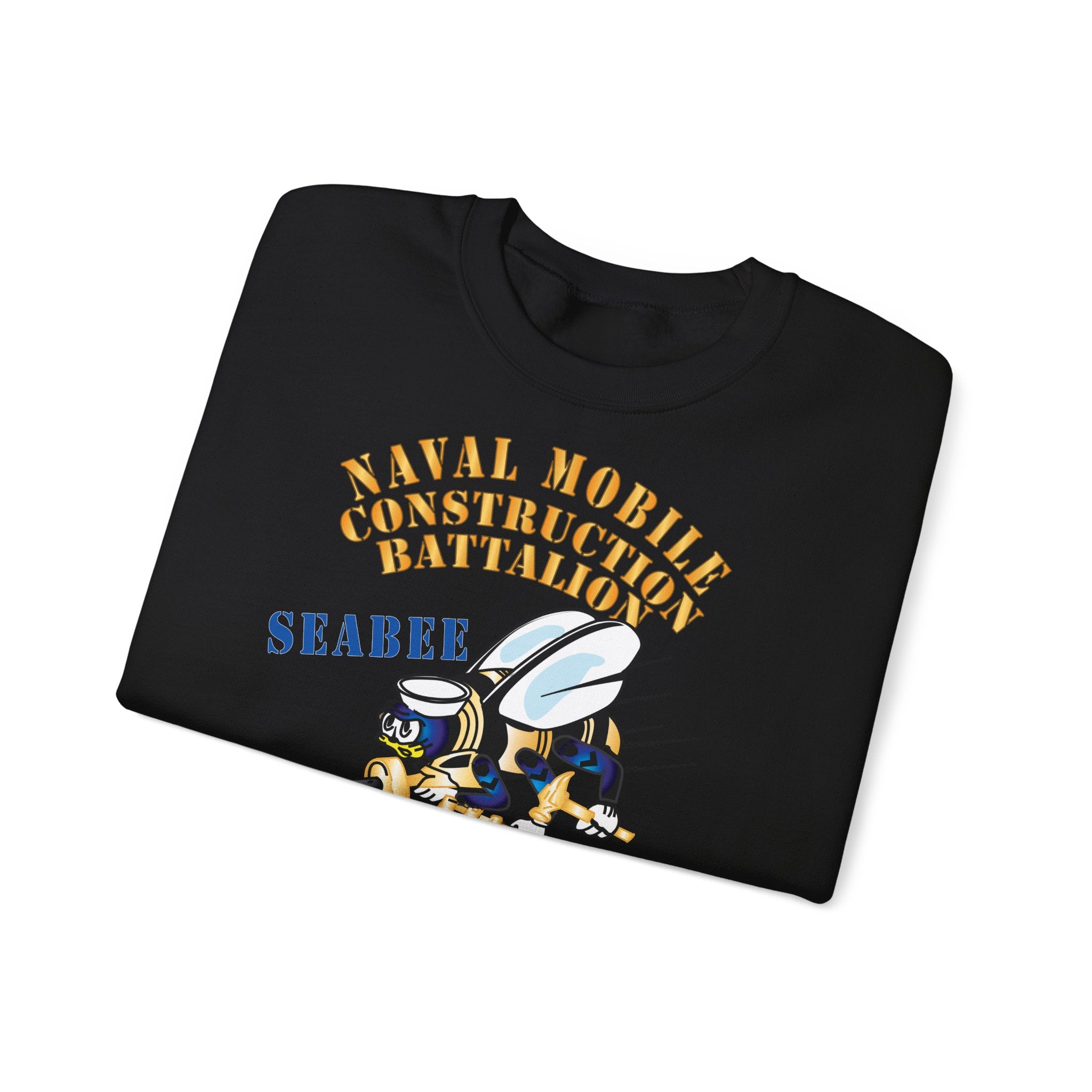 Unisex Heavy Blend™ Crewneck Sweatshirt - Navy - Seabee - Combat Veteran