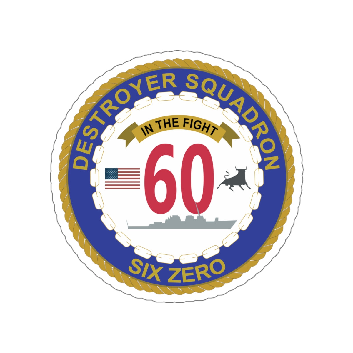 Die-Cut Vinyl Sticker - Navy - Destroyer Squadron 60 wo txt