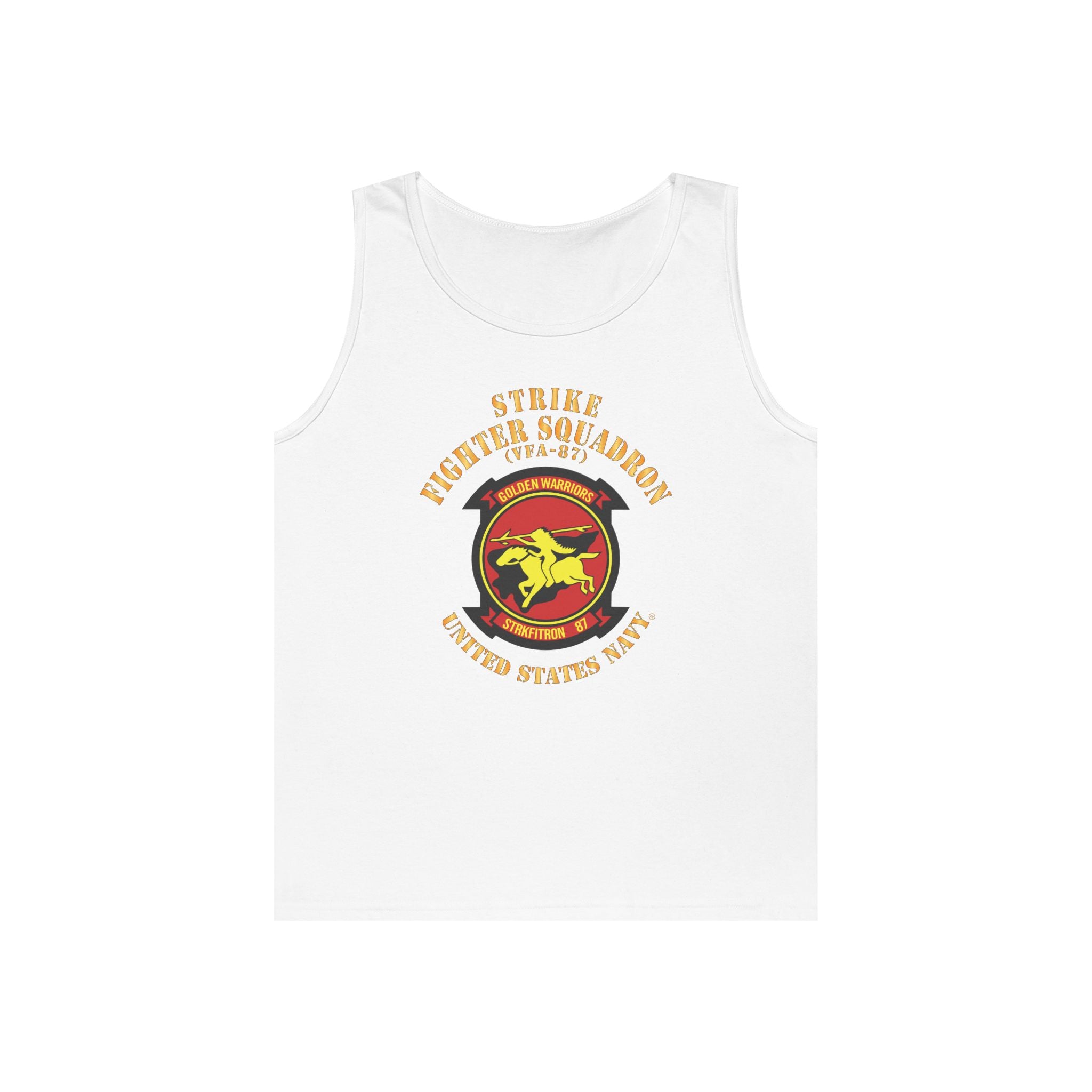 Unisex Heavy Cotton Tank Top - Navy - Strike Fighter Squadron 87 (VFA-87)