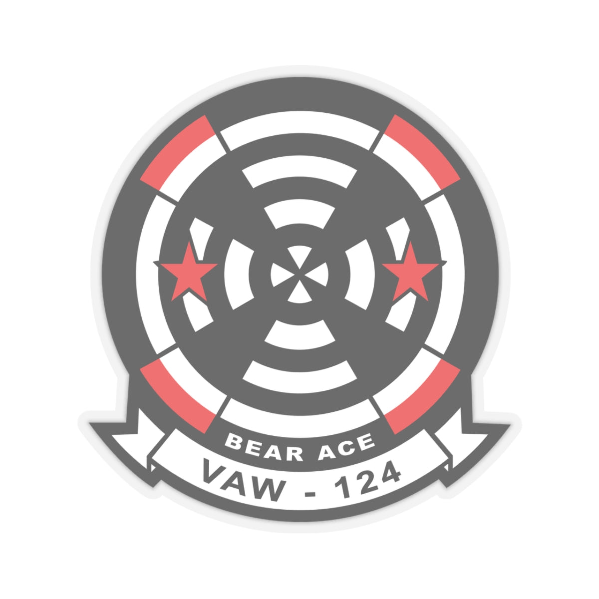 Kiss-Cut Stickers - Navy - Airborne Command & Control Squadron 124 (VAW-124) wo txt