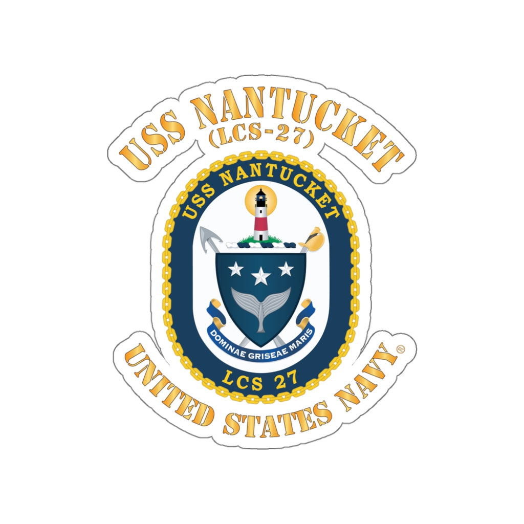 Die-Cut Vinyl Sticker - Navy - USS Nantucket (LCS-27)