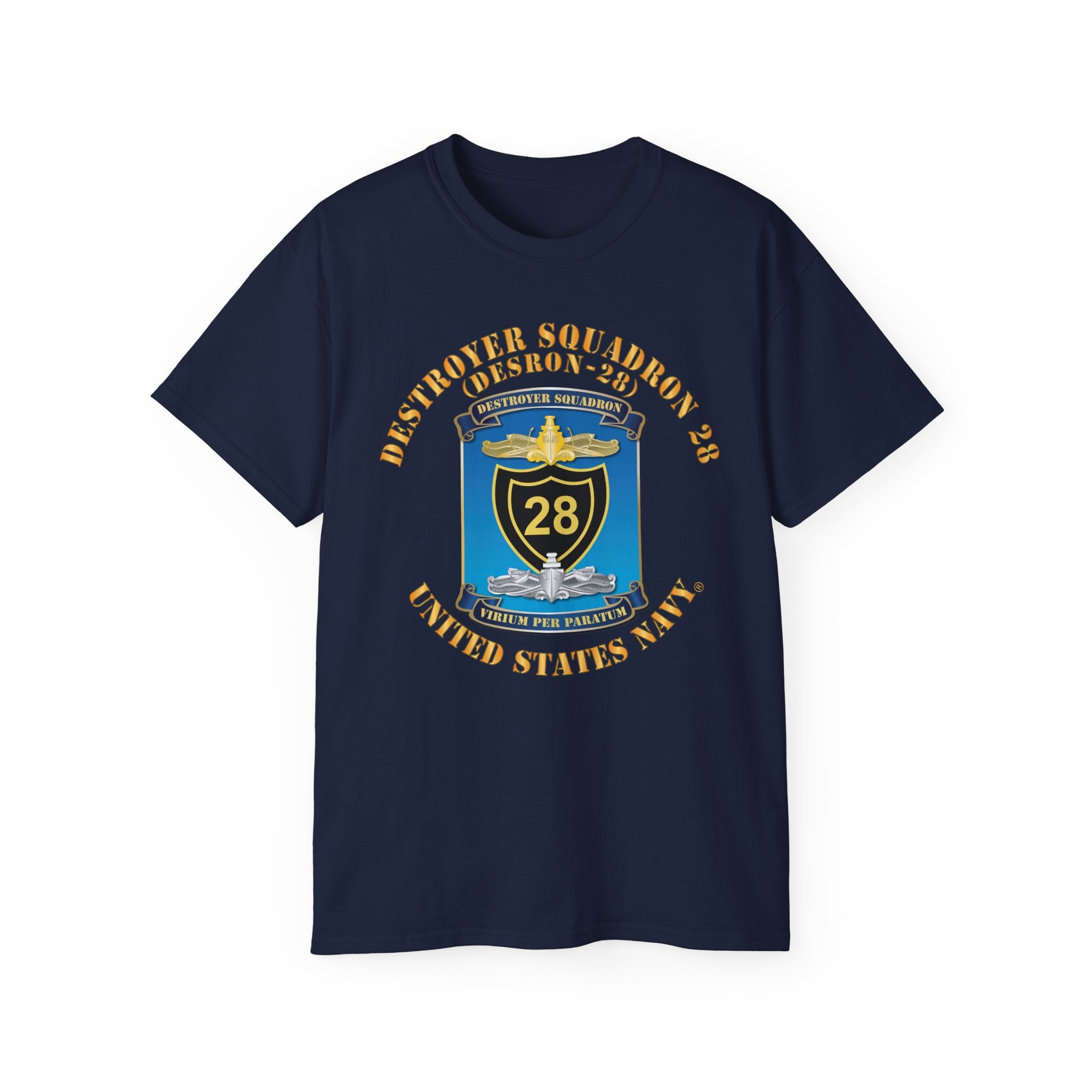 Unisex Ultra Cotton T-Shirt - Navy - Destroyer Squadron 28 (DESRON-28)