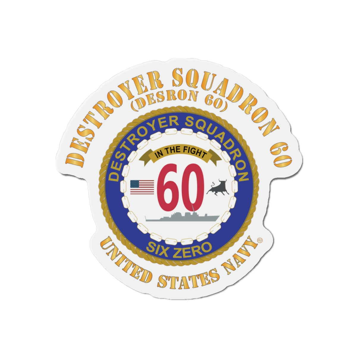 Die-Cut Magnet - Navy - Destroyer Squadron 60