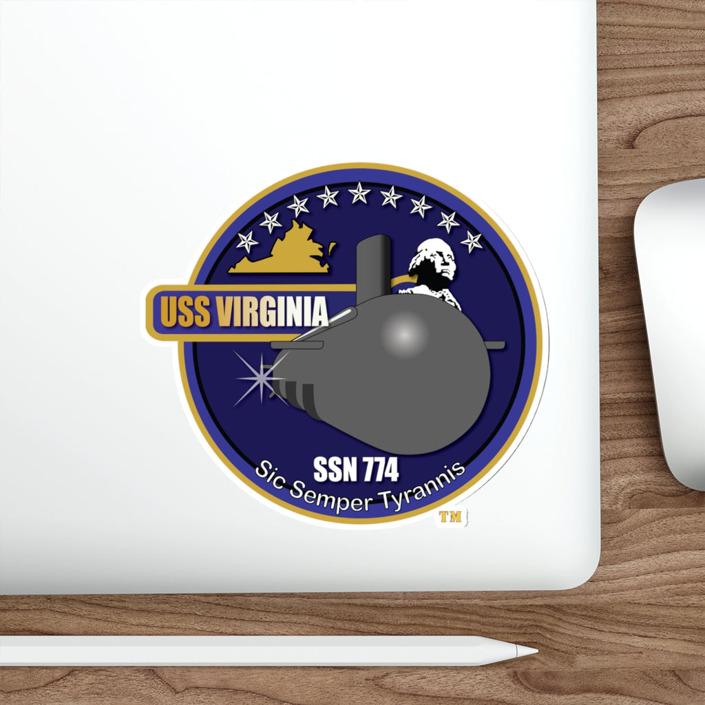 Die-Cut Vinyl Sticker - Navy - USS Virginia (SSN-774) wo txt X 300