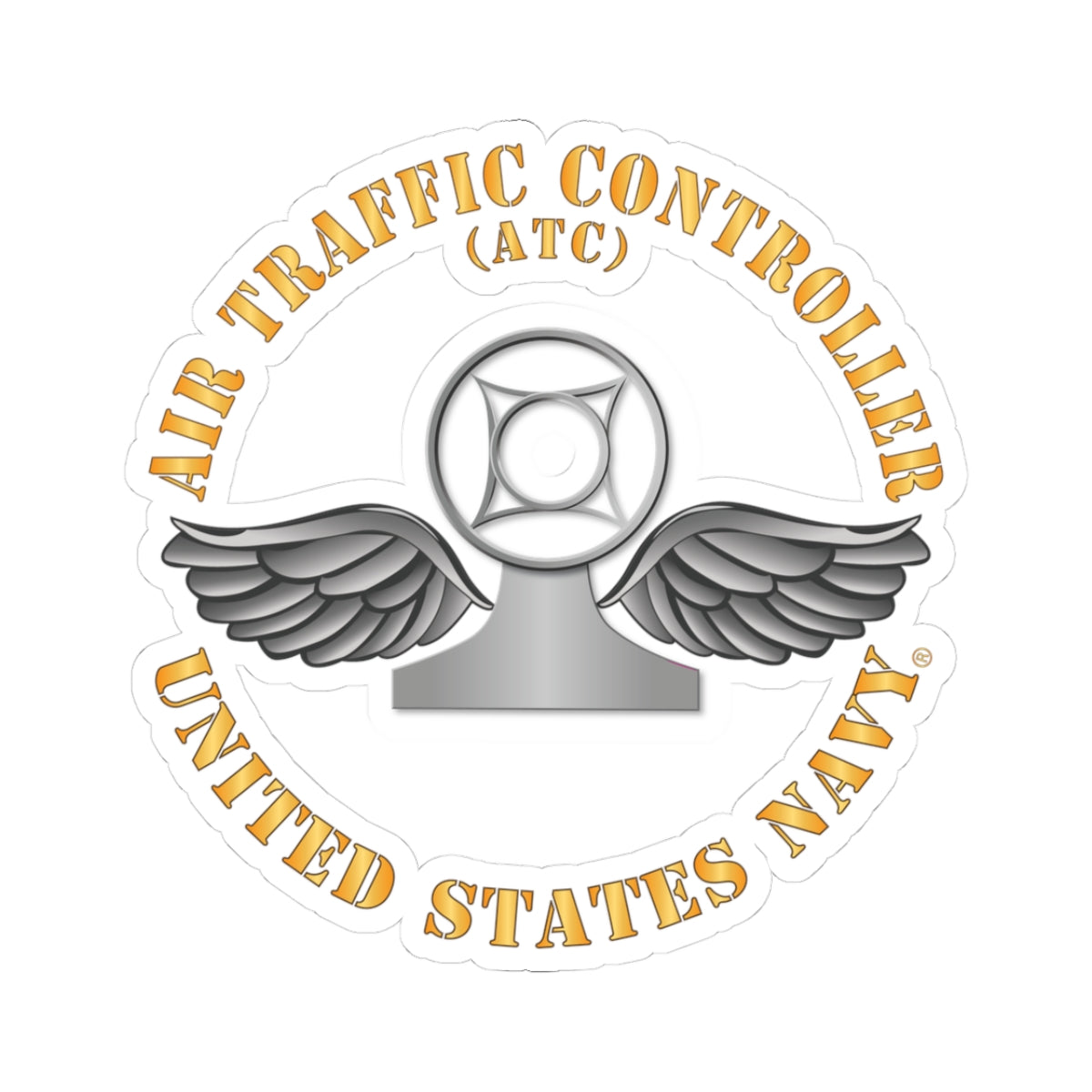 Kiss-Cut Stickers - Navy - Rate - Air Traffic Controller (ATC)