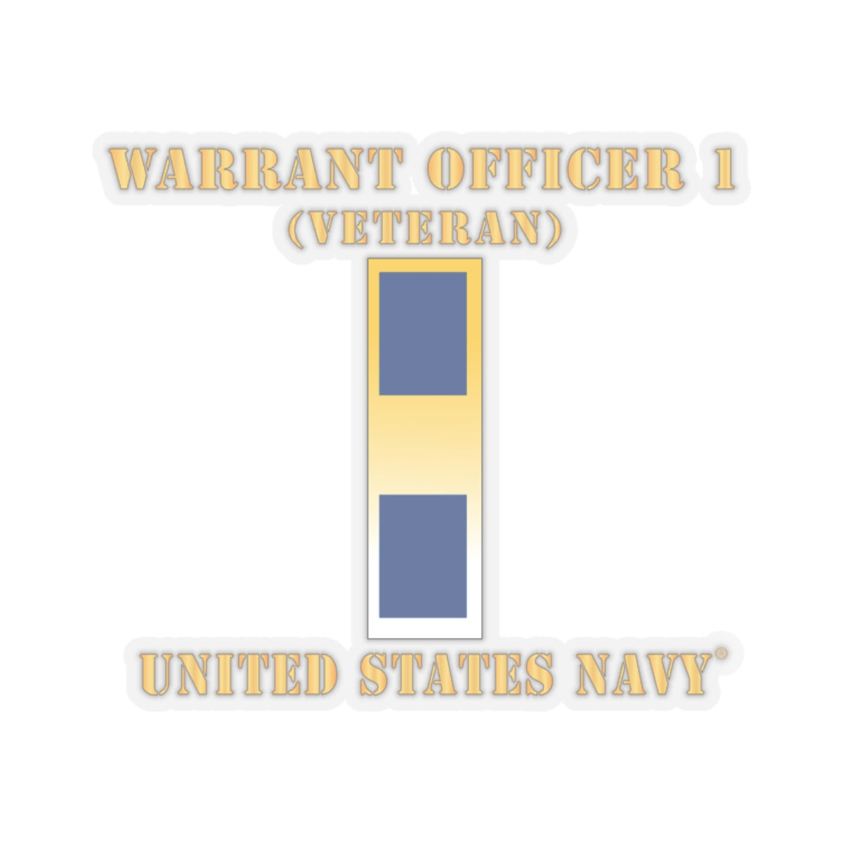 Kiss-Cut Stickers - Navy - Warrant Officer 1 - Veteran