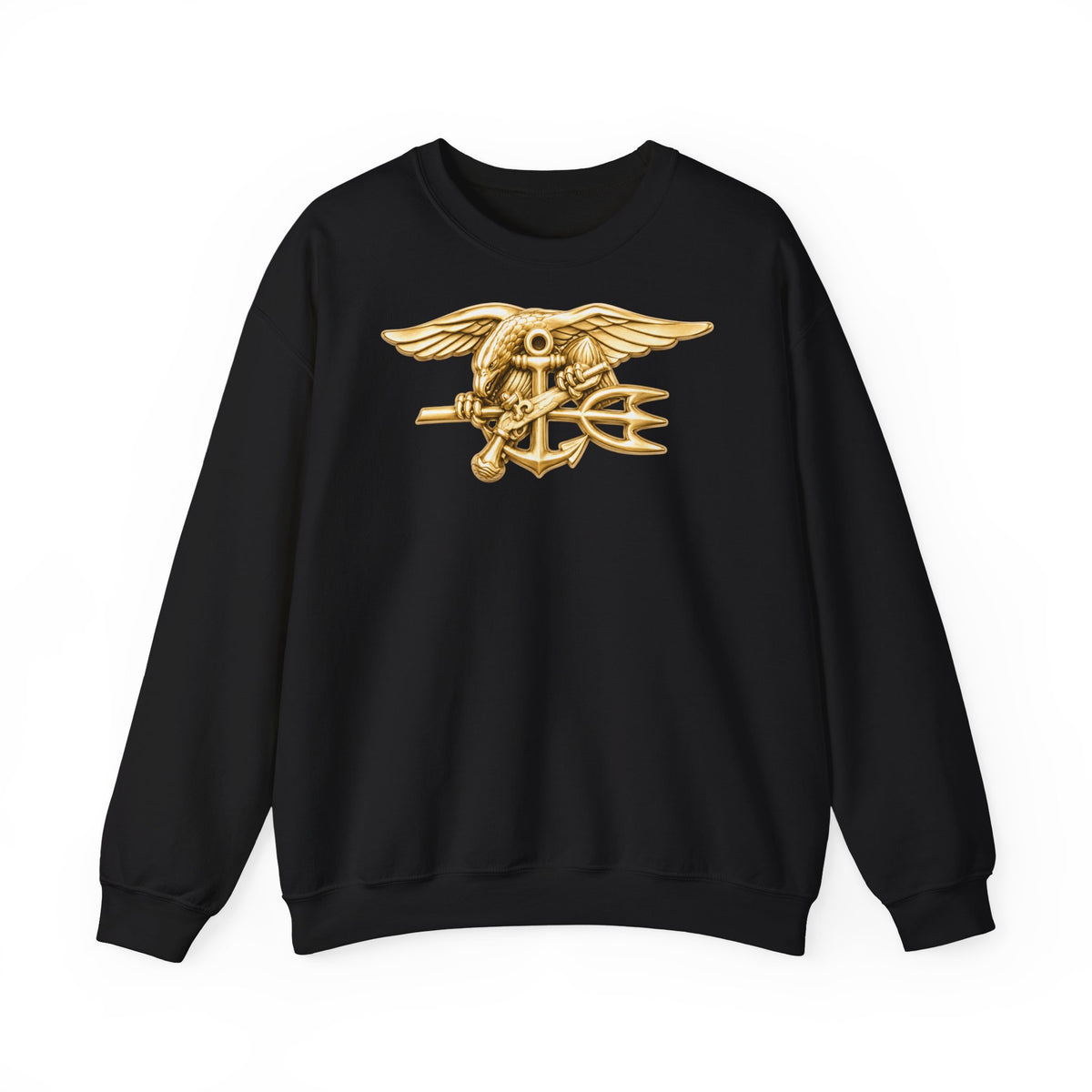 Unisex Heavy Blend™ Crewneck Sweatshirt - Navy - Badge - Special Warfare insignia wo txt - 3D - Enhanced