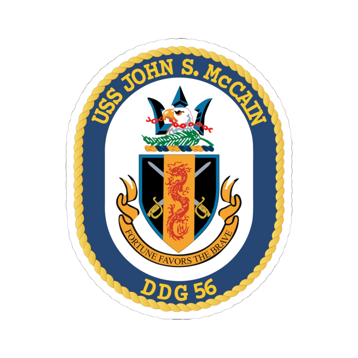 Kiss-Cut Stickers - Navy - USS John S. McCain (DDG-56) wo txt