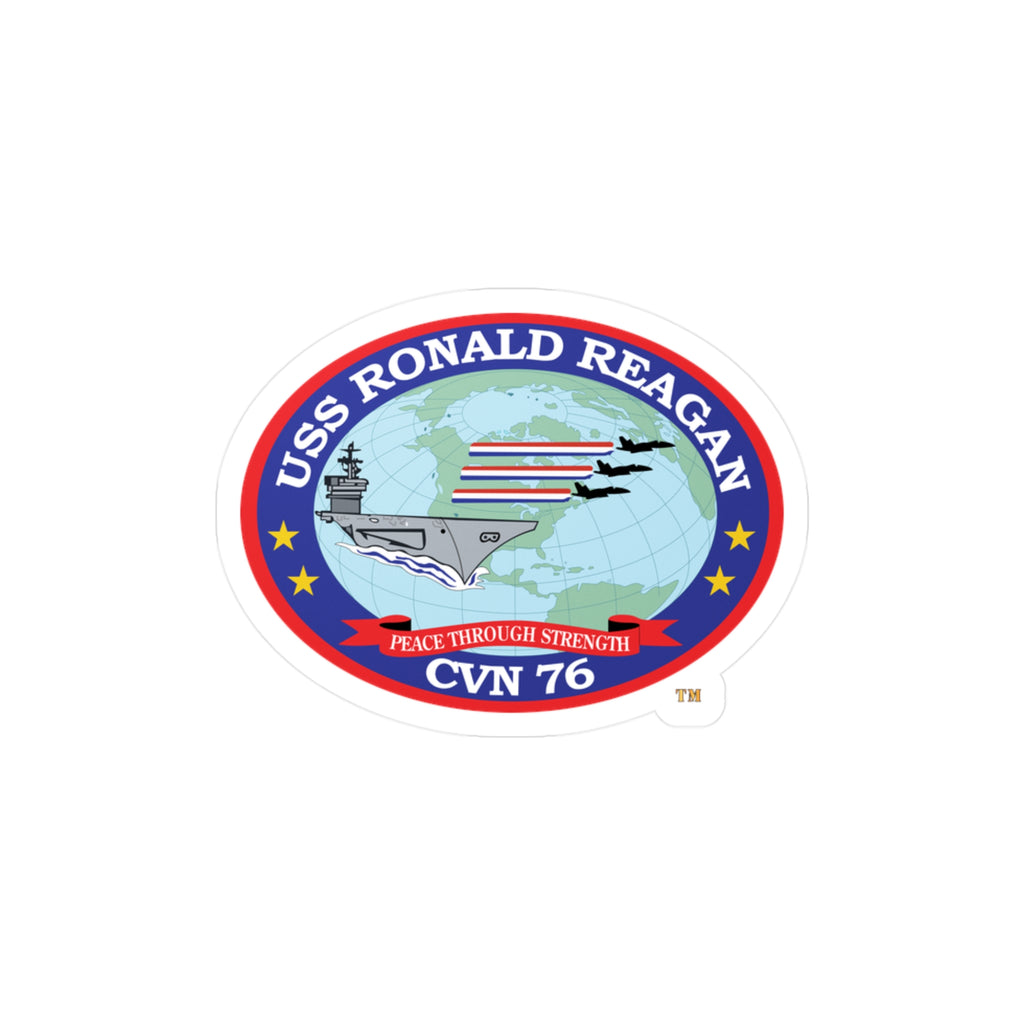 Kiss-Cut Vinyl Decal - Navy - USS Ronald Reagan (CVN-76) wo txt X 300