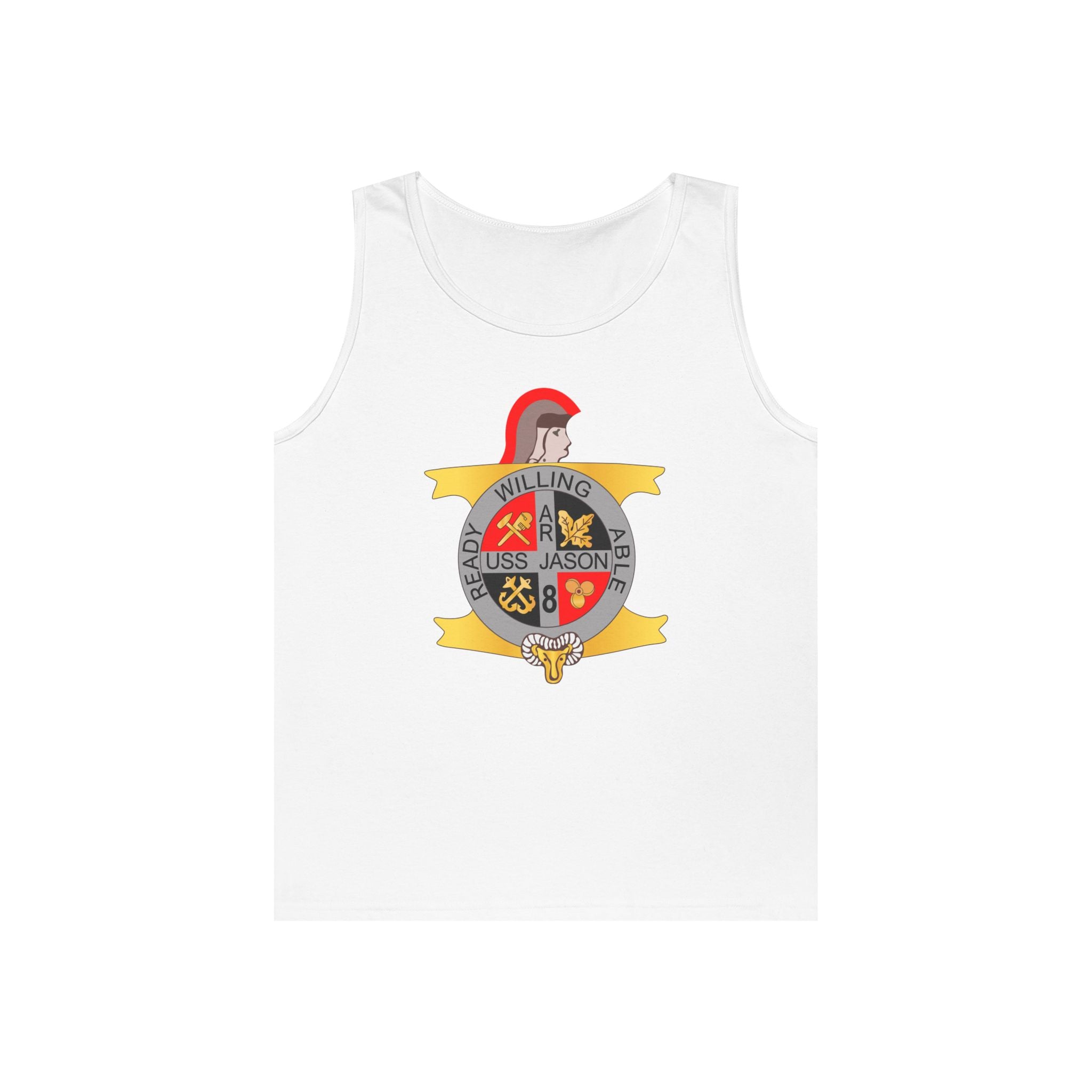 Unisex Heavy Cotton Tank Top - Navy - USS Jason (AR-8) wo Txt
