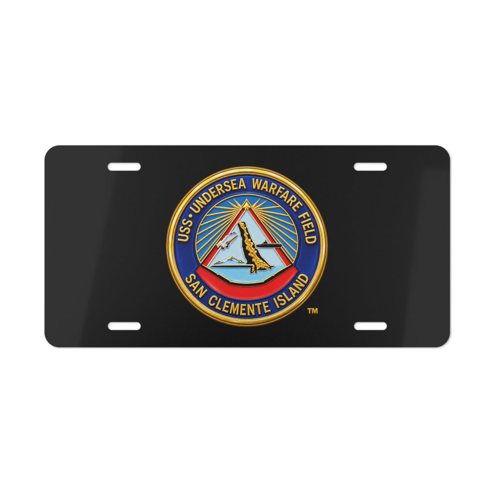 Vanity License Plate - Navy - USS Undersea Warfare Field - San Clemente Island - Crest - 3D - Enhanced