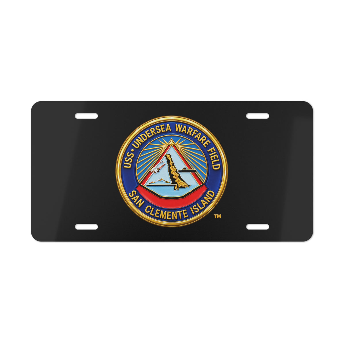 Vanity License Plate - Navy - USS Undersea Warfare Field - San Clemente Island - Crest - 3D - Enhanced