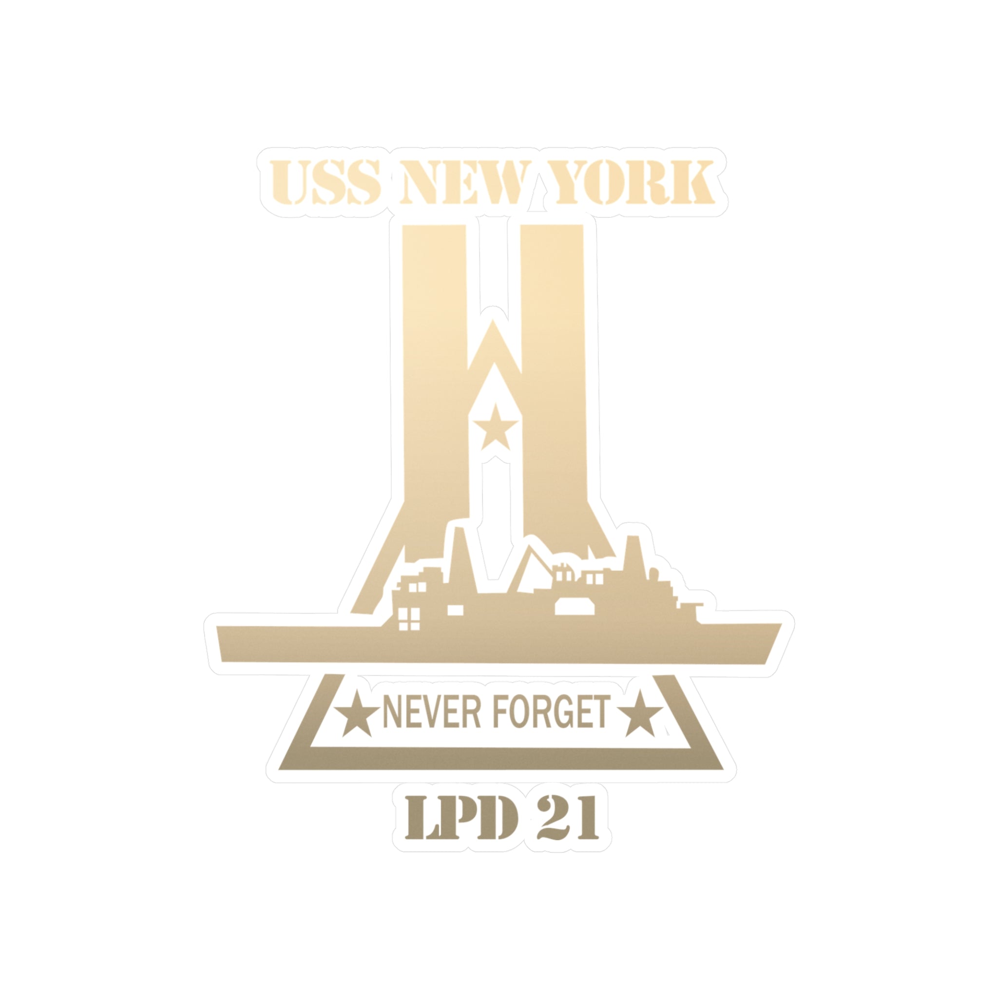 Kiss-Cut Vinyl Decal - Navy - USS New York (LPD-21) wo Txt X 300