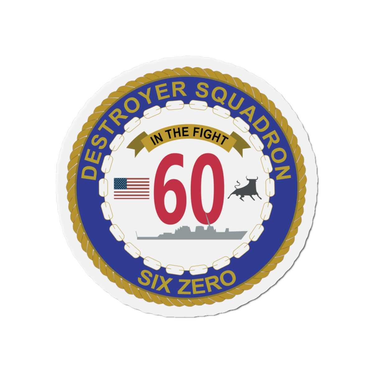 Die-Cut Magnet - Navy - Destroyer Squadron 60 wo txt