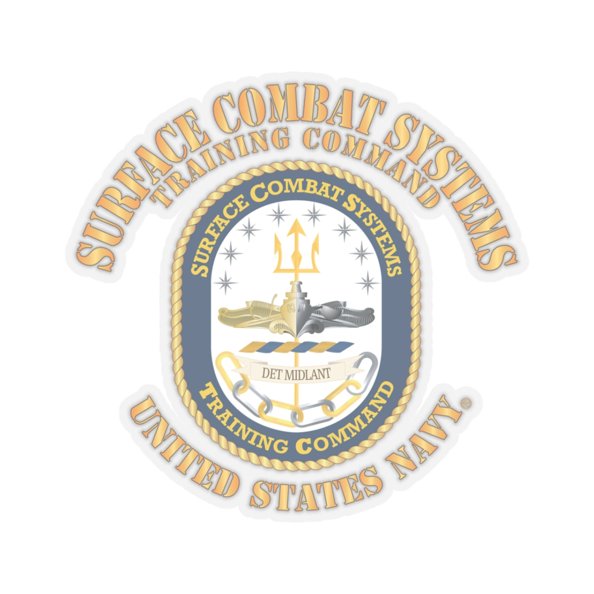 Kiss-Cut Stickers - Navy - Surface Combat Systems Training Command - DET MIDLANT